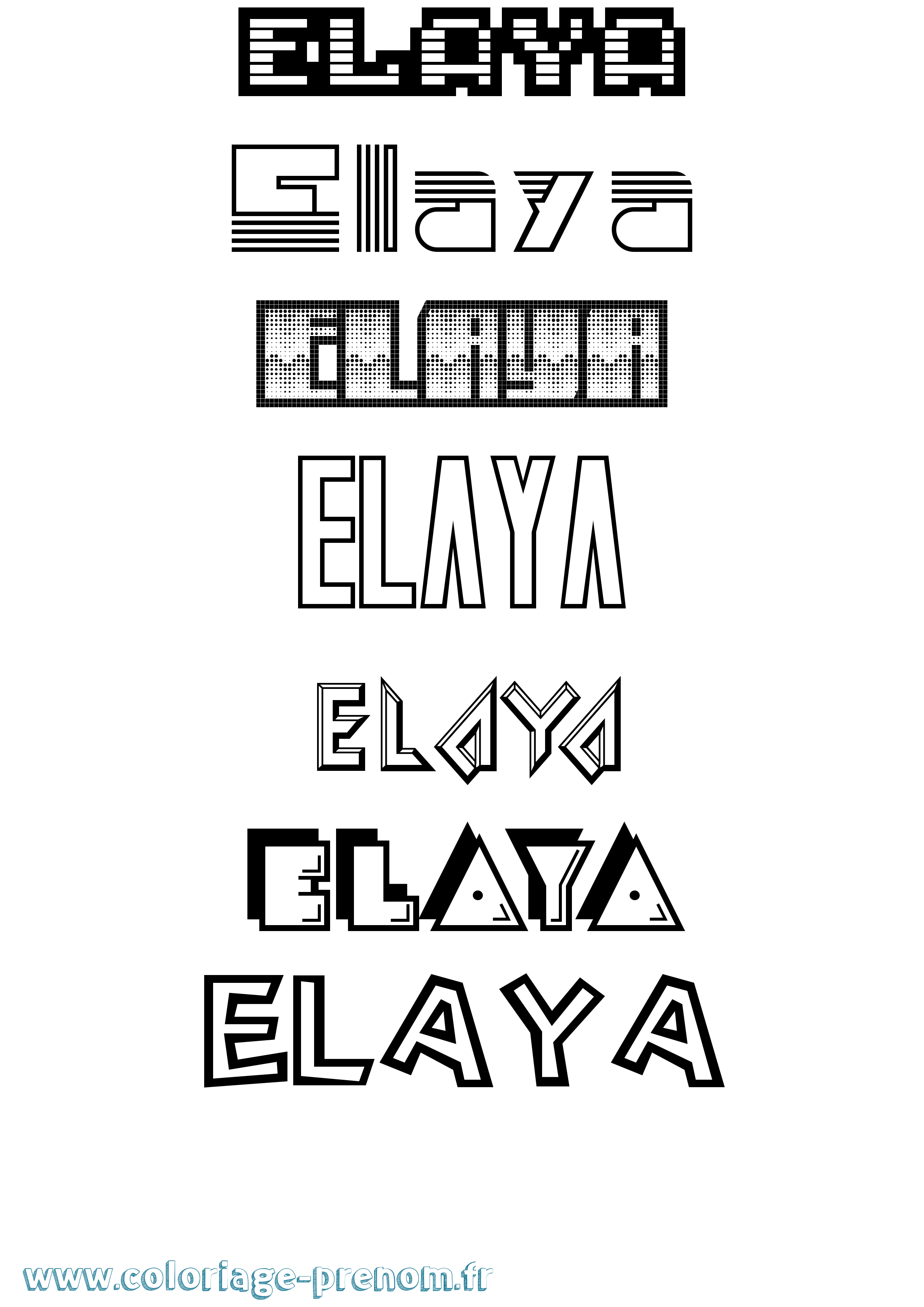 Coloriage Elaya Jeux Vidéos Coloriage prénom Elaya Jeux Vidéos
