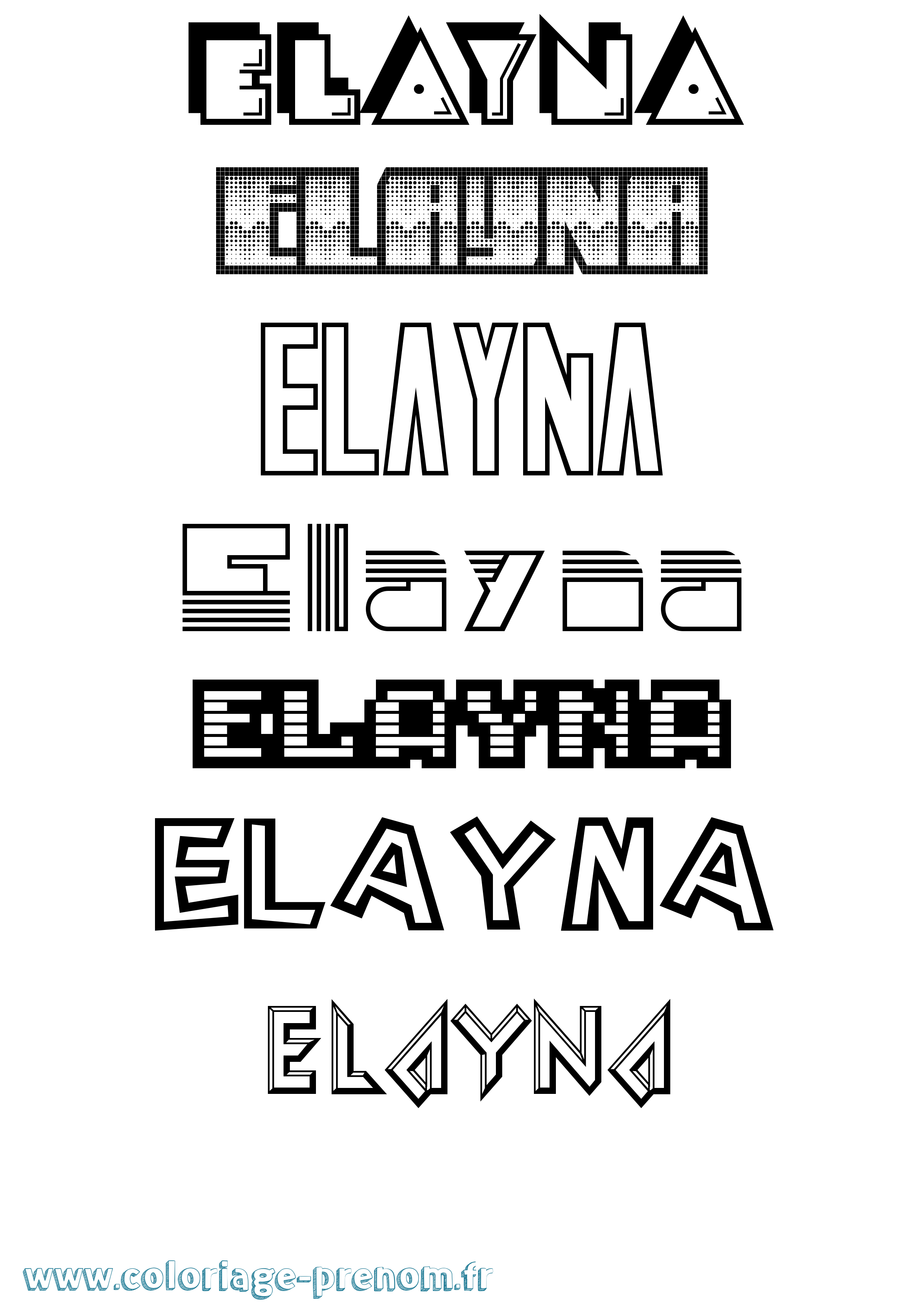 Coloriage Elayna Jeux Vidéos Coloriage prénom Elayna Jeux Vidéos