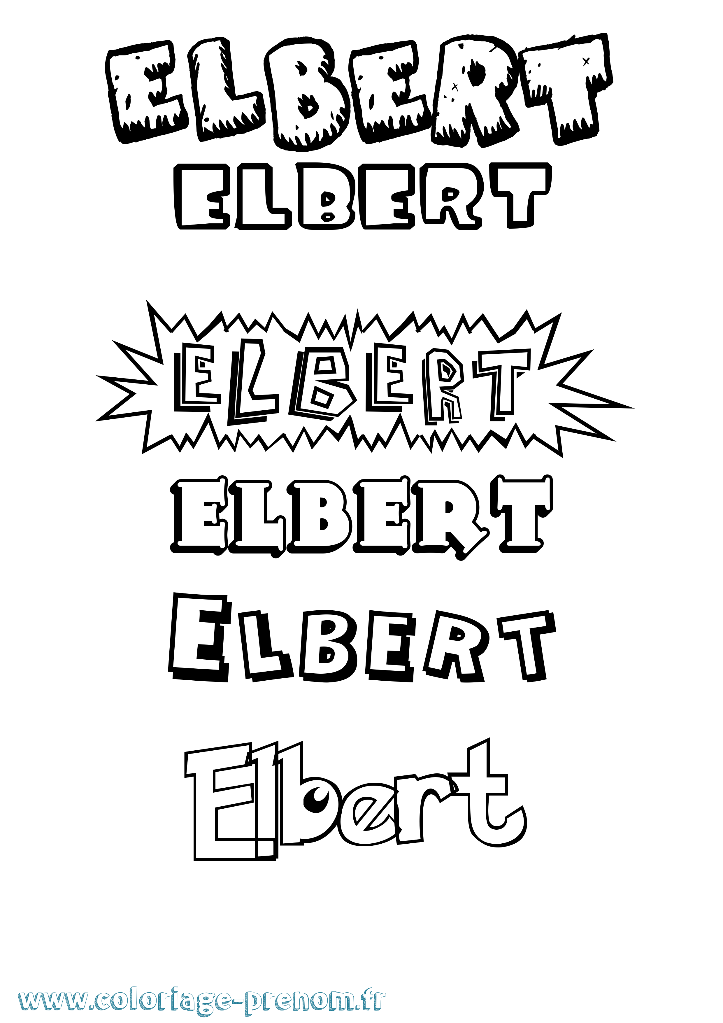 Coloriage Elbert Dessin Animé Coloriage prénom Elbert Dessin Animé