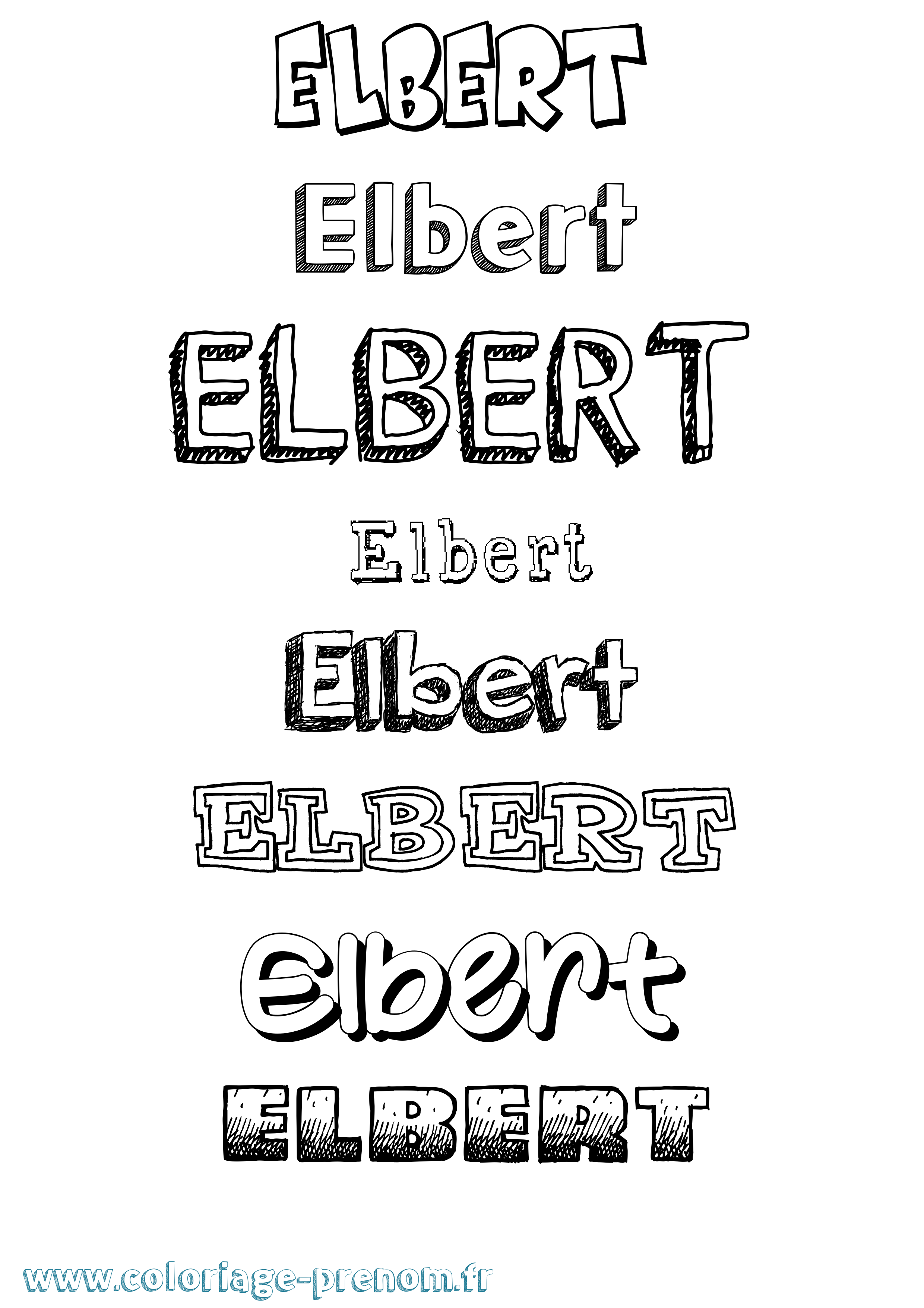 Coloriage Elbert Dessiné Coloriage prénom Elbert Dessiné