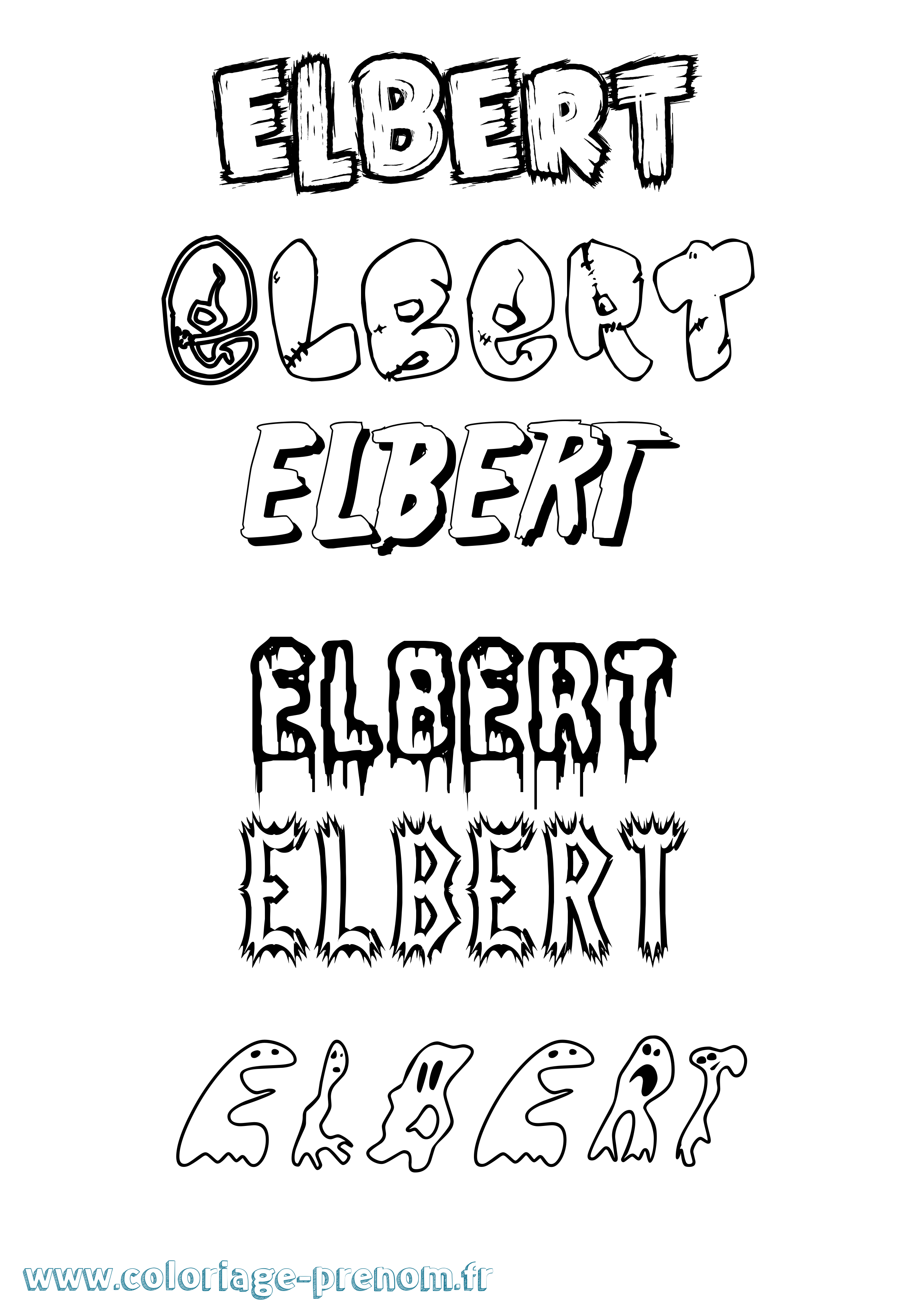 Coloriage Elbert Frisson Coloriage prénom Elbert Frisson
