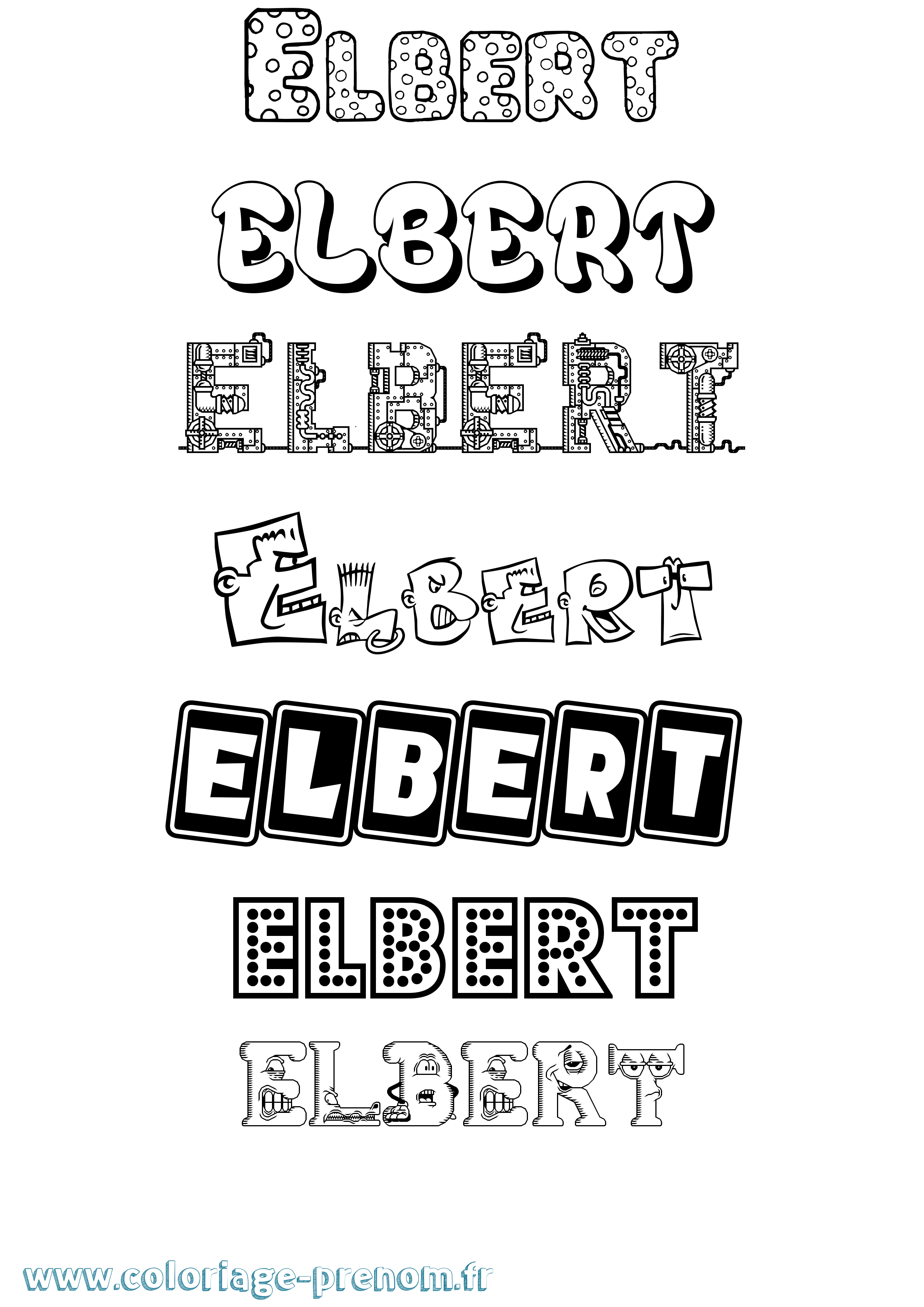 Coloriage Elbert Fun Coloriage prénom Elbert Fun