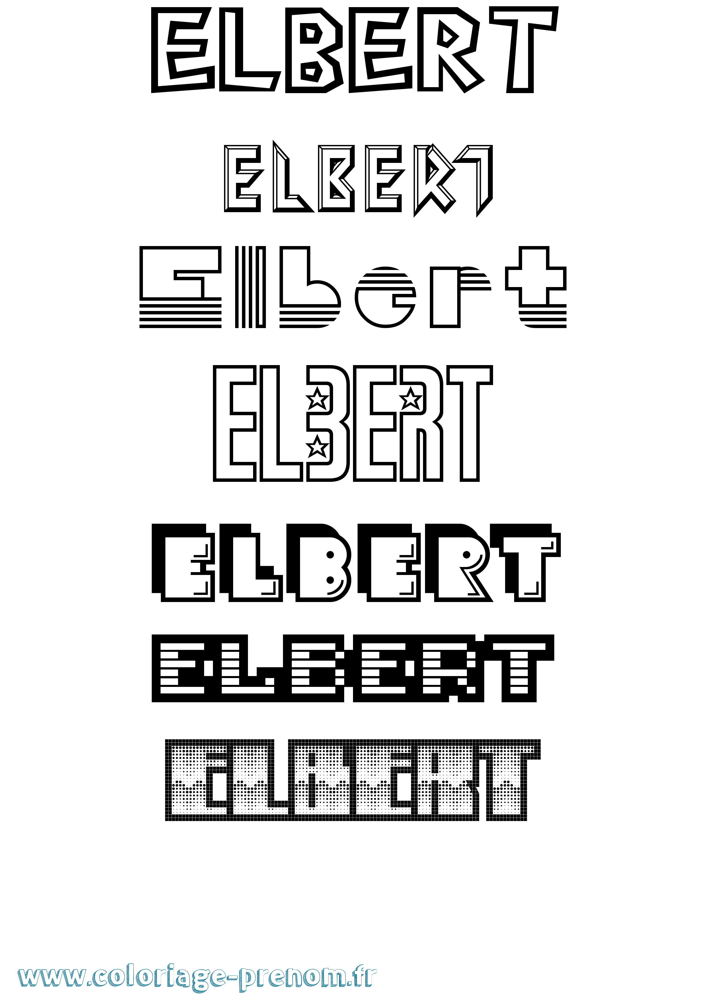 Coloriage Elbert Jeux Vidéos Coloriage prénom Elbert Jeux Vidéos