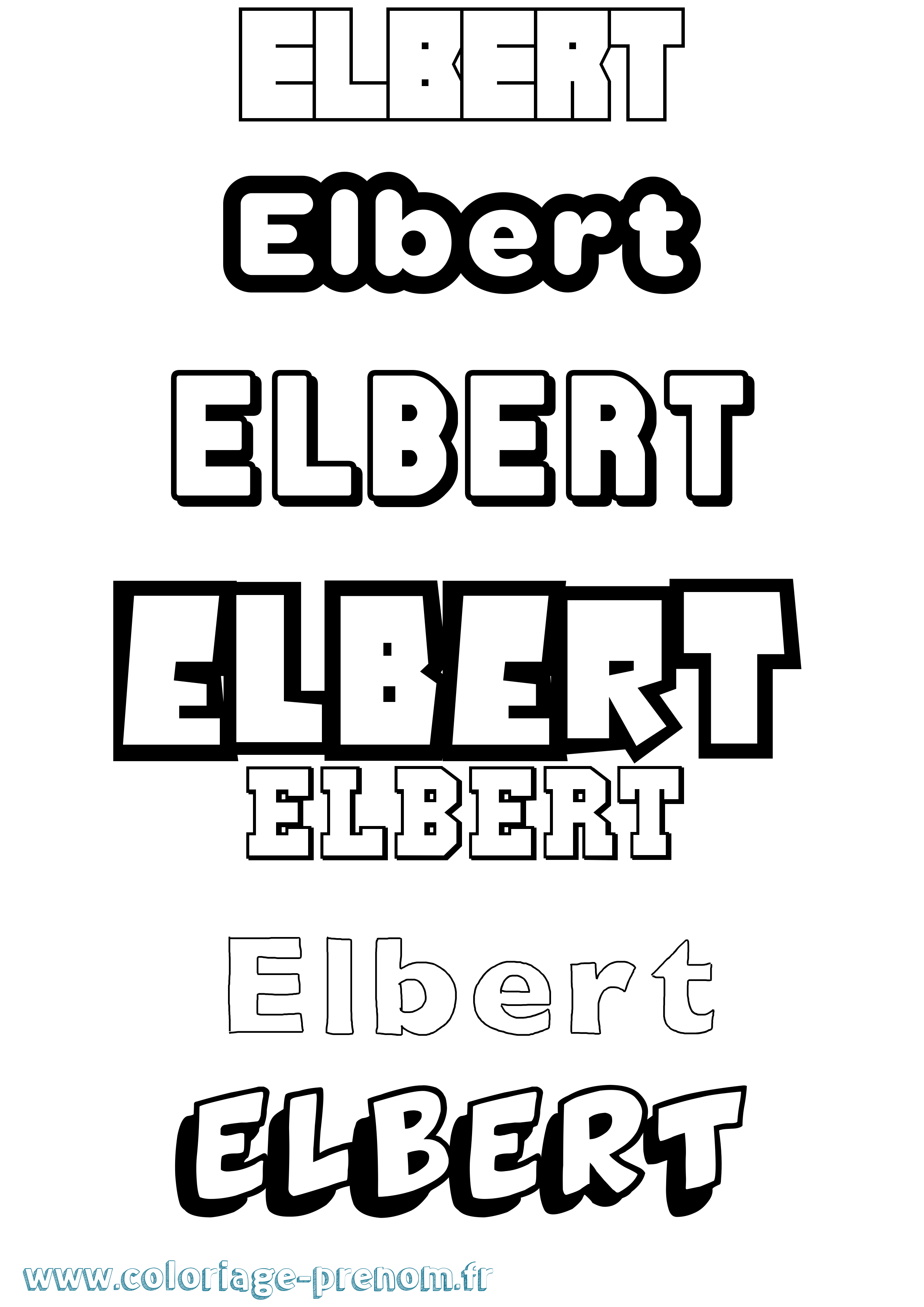 Coloriage Elbert Simple Coloriage prénom Elbert Simple