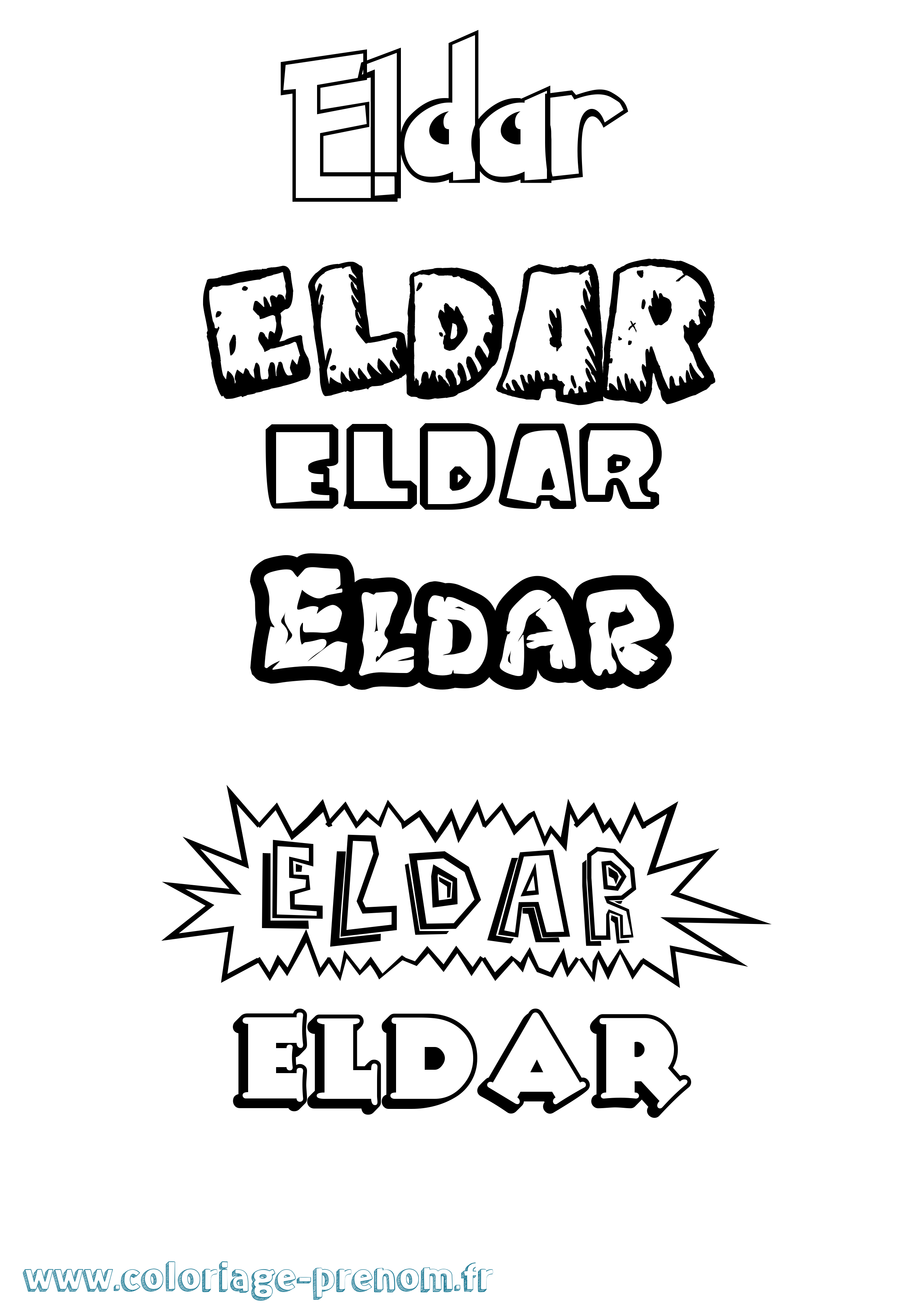 Coloriage Eldar Dessin Animé Coloriage prénom Eldar Dessin Animé