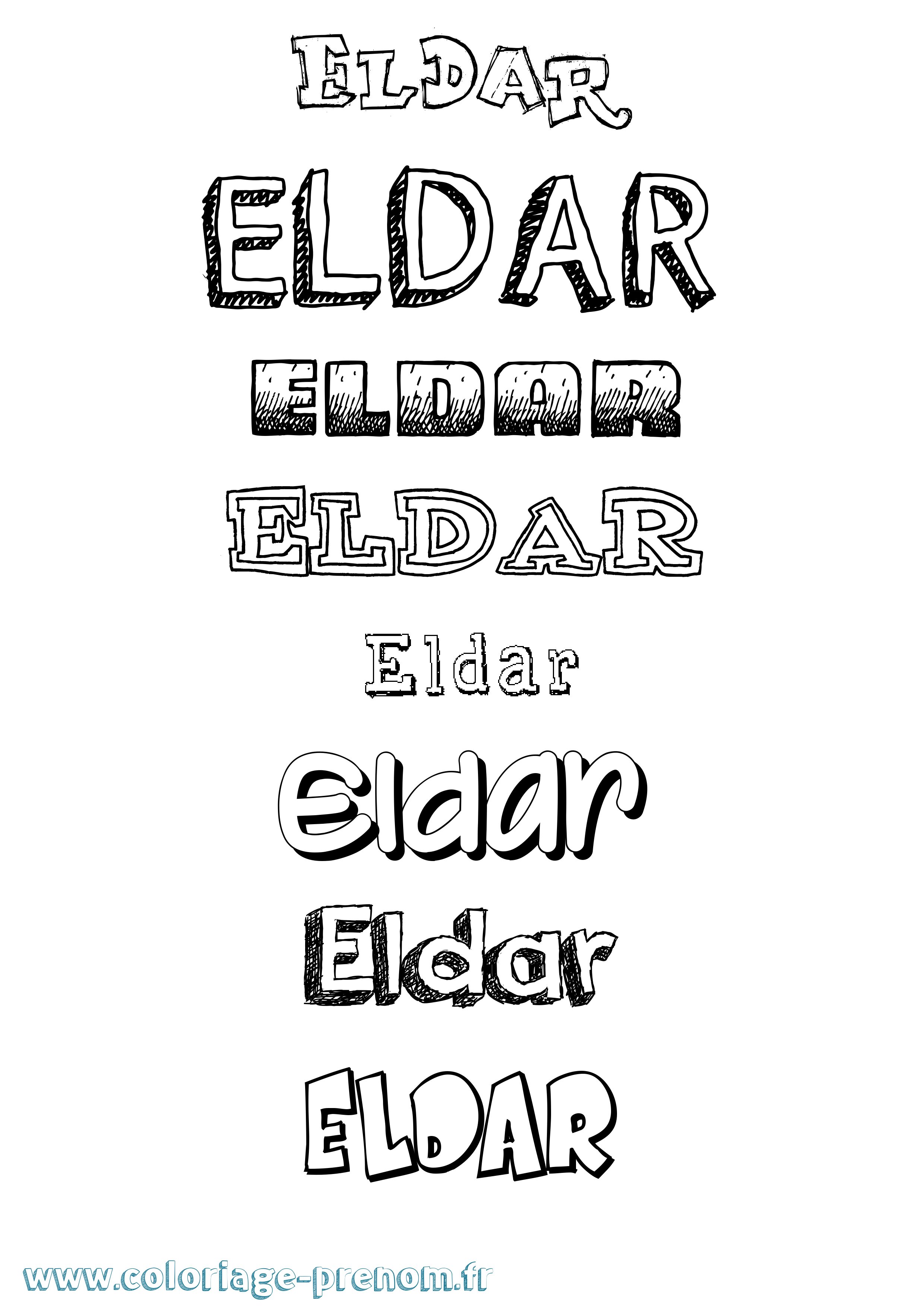 Coloriage Eldar Dessiné Coloriage prénom Eldar Dessiné