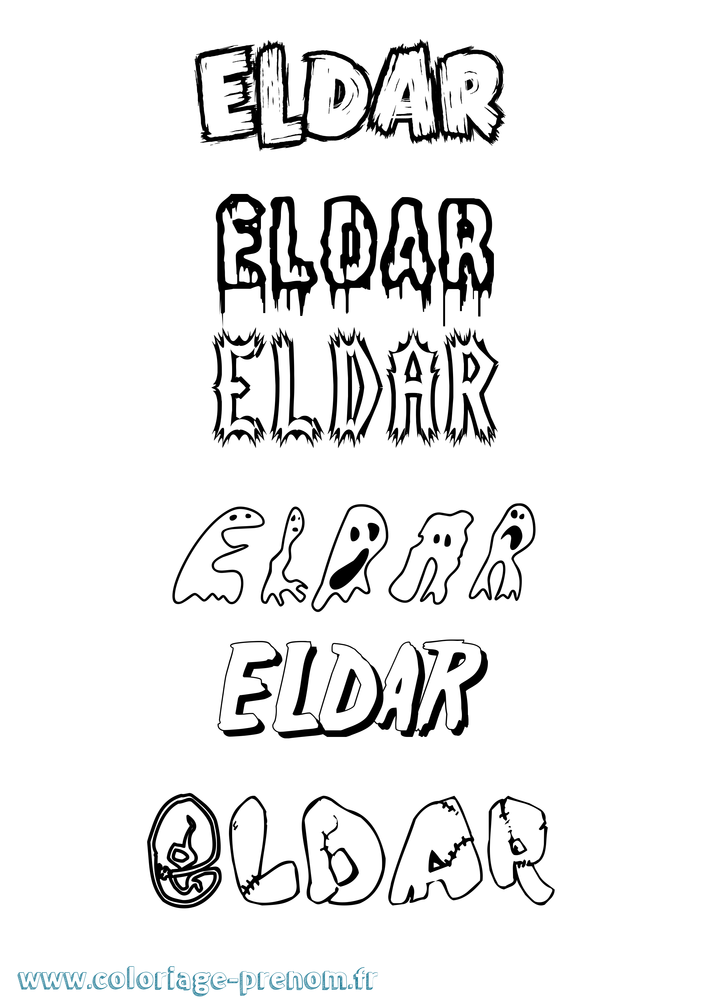 Coloriage Eldar Frisson Coloriage prénom Eldar Frisson