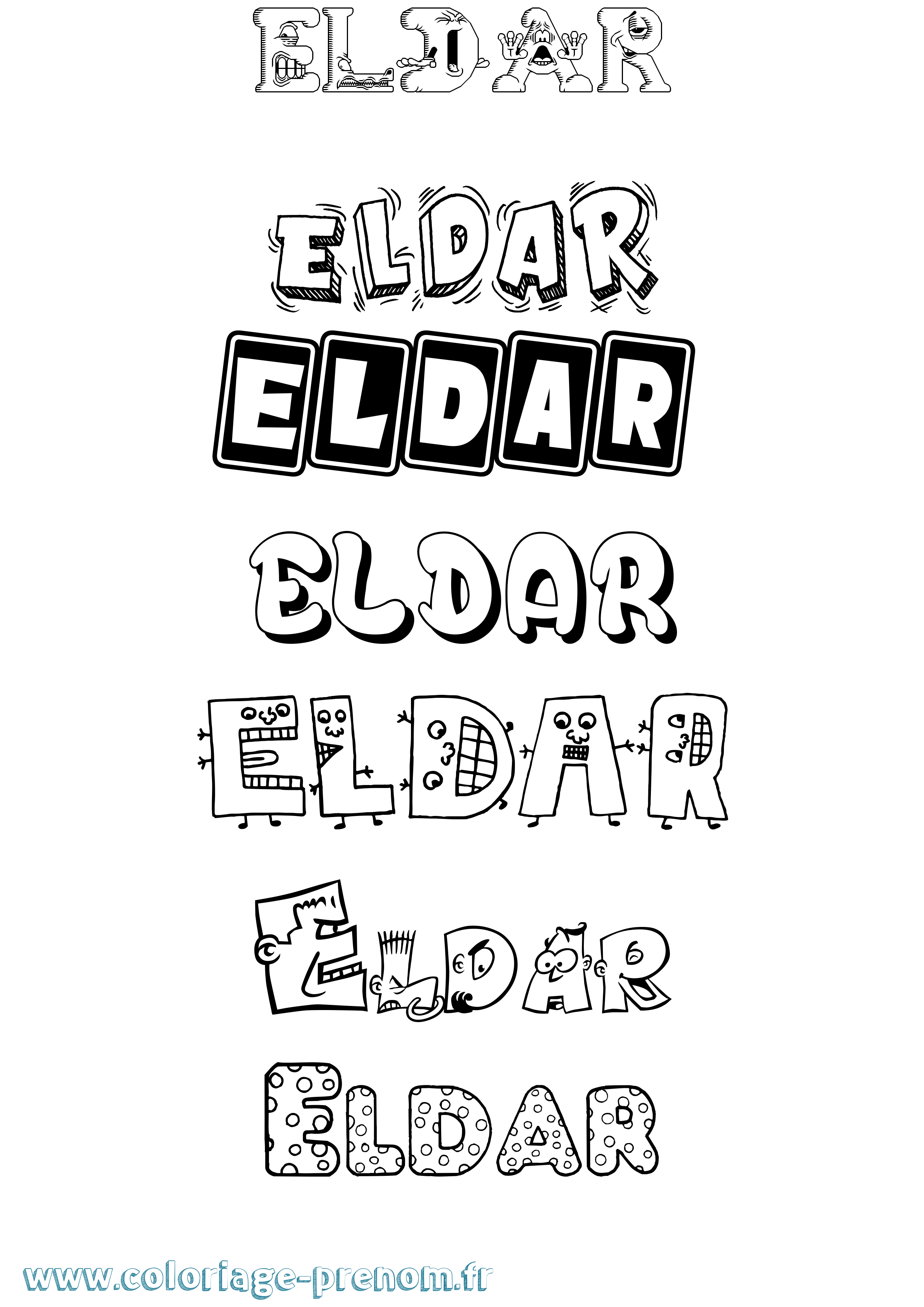 Coloriage Eldar Fun Coloriage prénom Eldar Fun