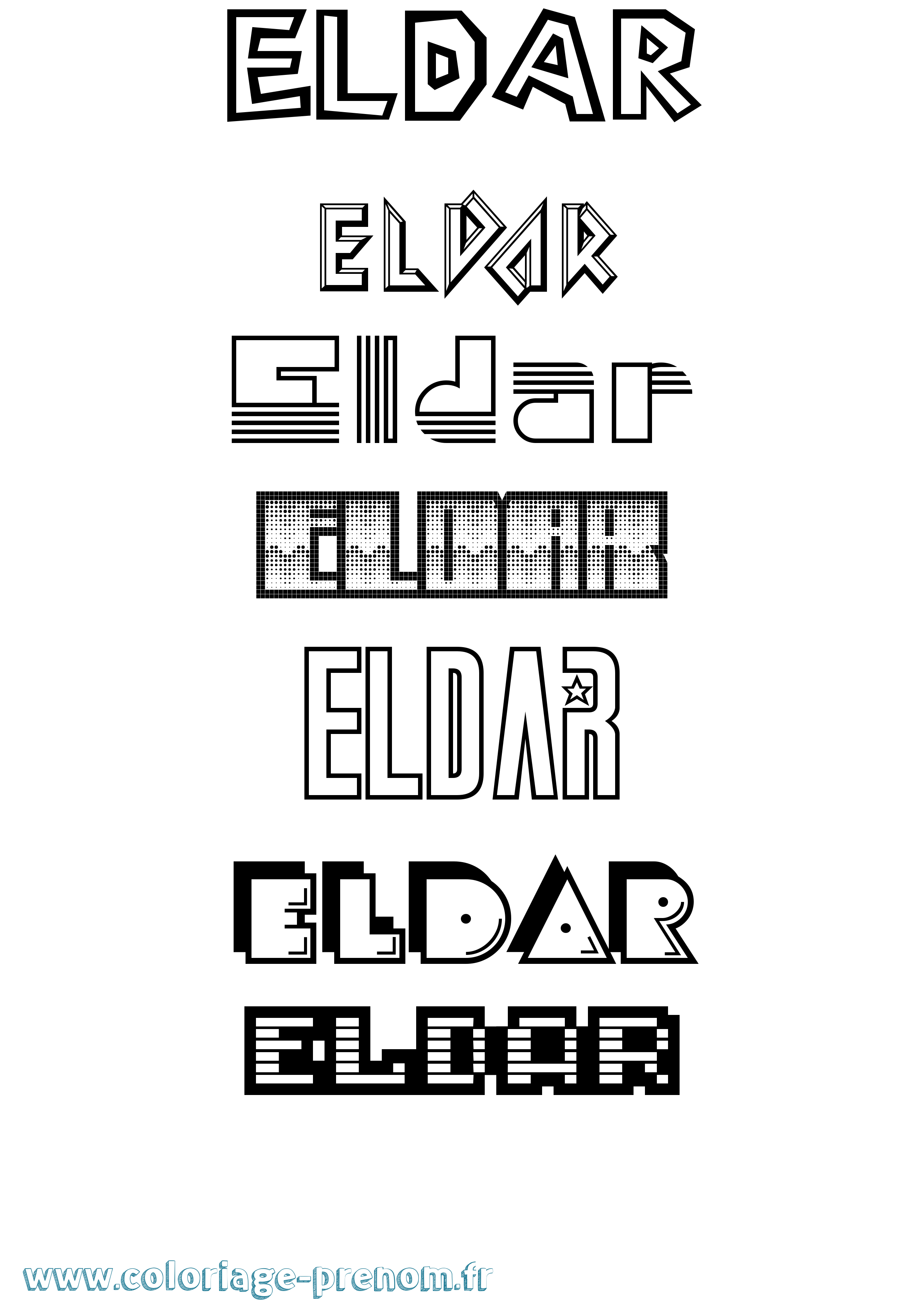 Coloriage Eldar Jeux Vidéos Coloriage prénom Eldar Jeux Vidéos