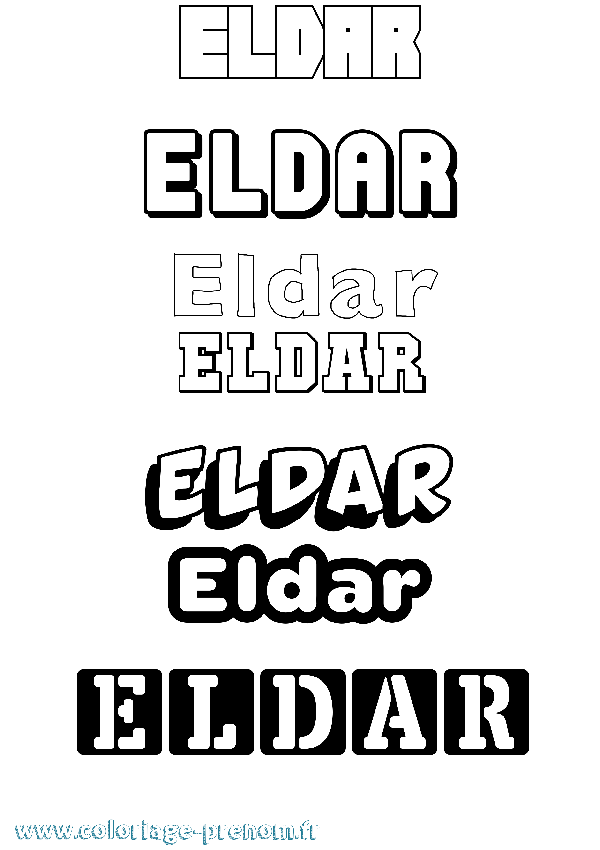 Coloriage Eldar Simple Coloriage prénom Eldar Simple