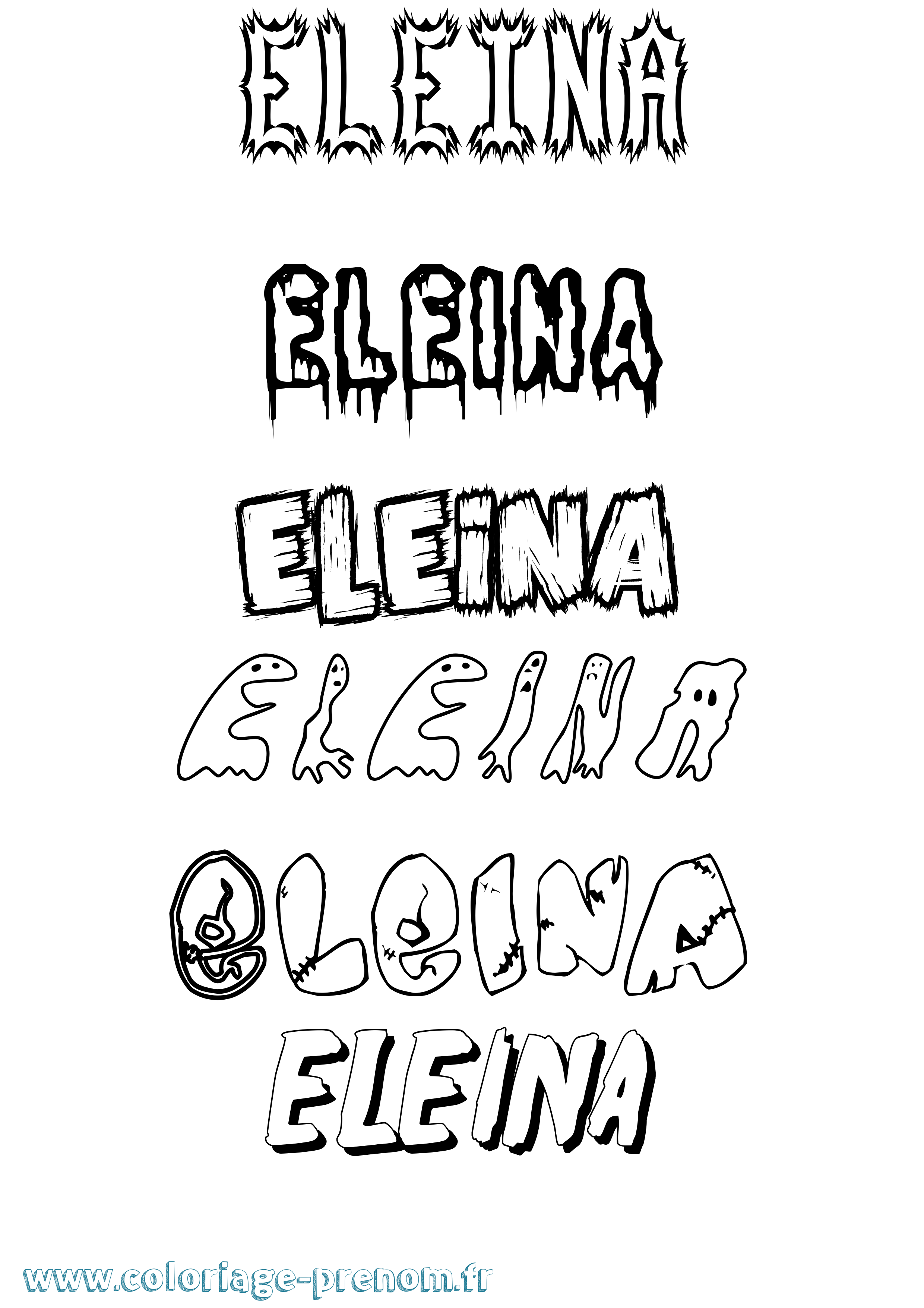 Coloriage Eleina Frisson Coloriage prénom Eleina Frisson