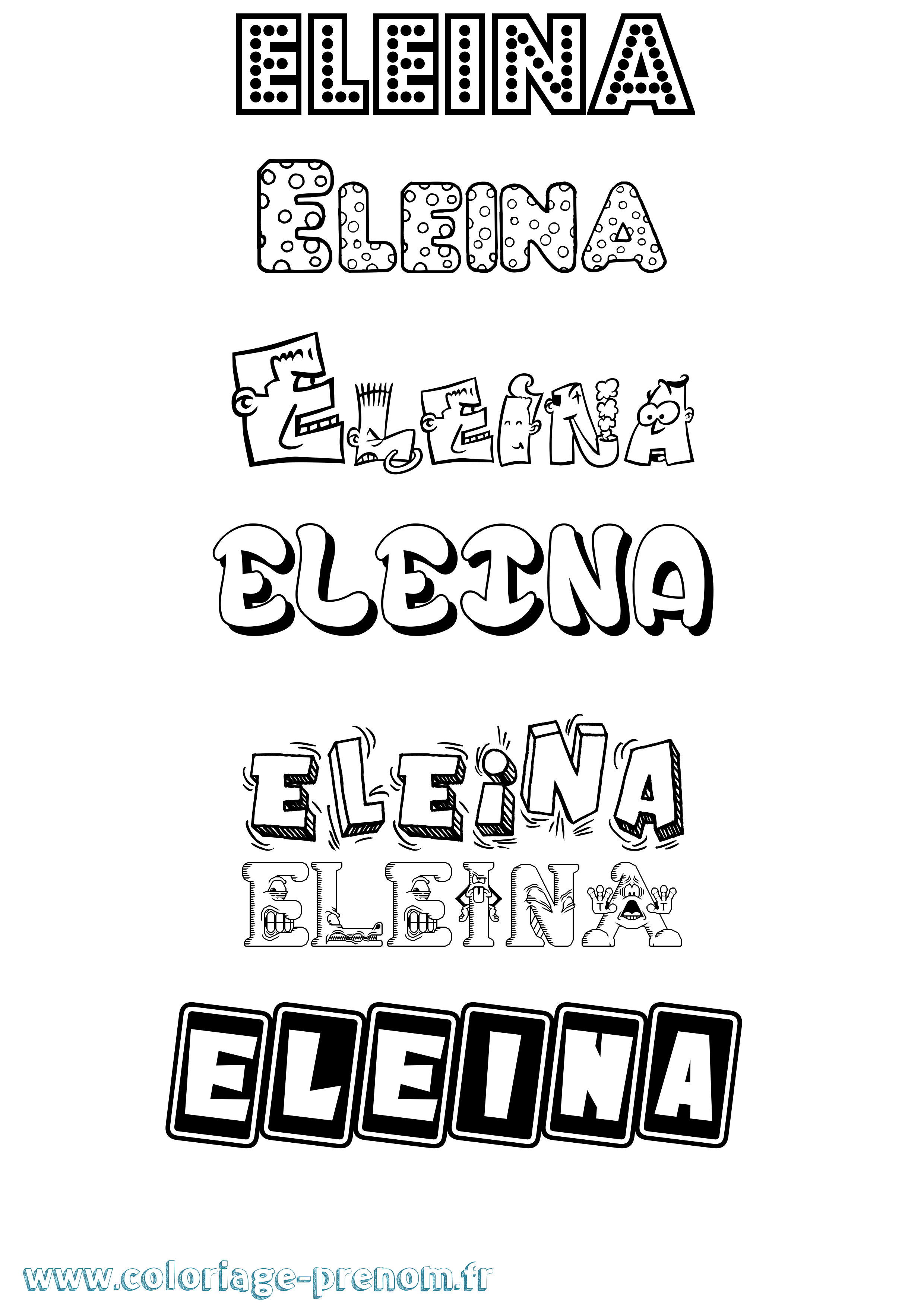 Coloriage Eleina Fun Coloriage prénom Eleina Fun