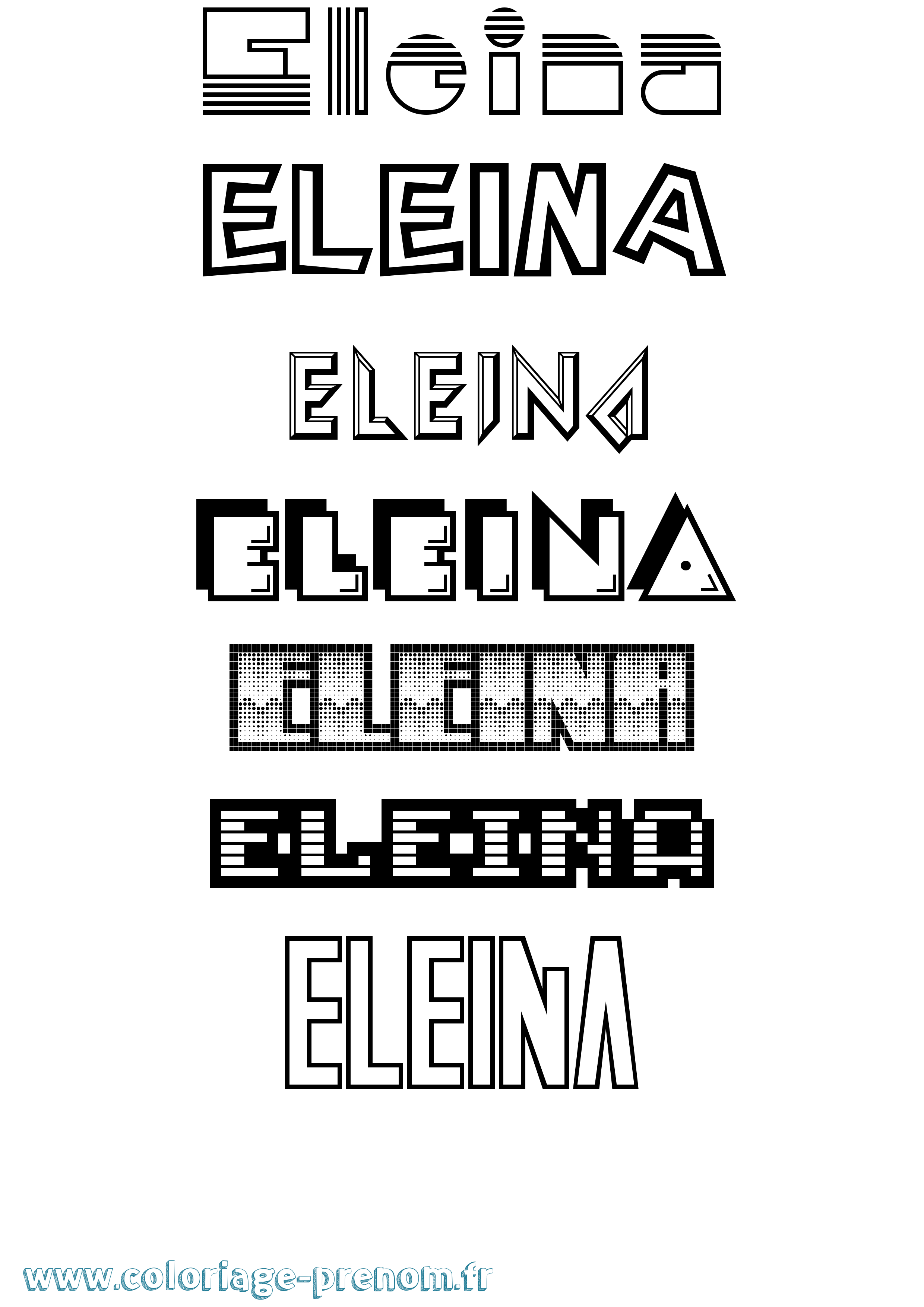 Coloriage Eleina Jeux Vidéos Coloriage prénom Eleina Jeux Vidéos