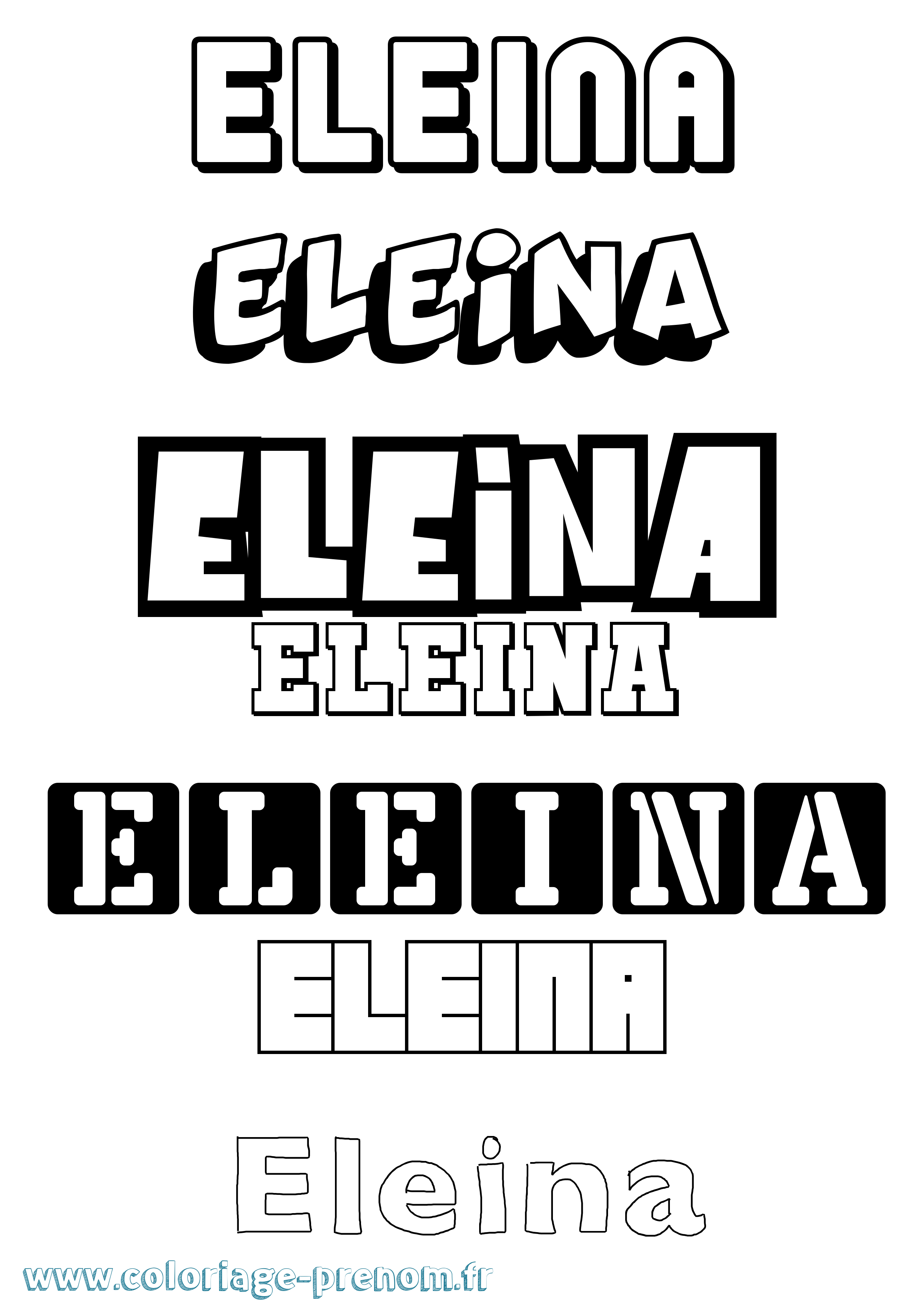 Coloriage Eleina Simple Coloriage prénom Eleina Simple