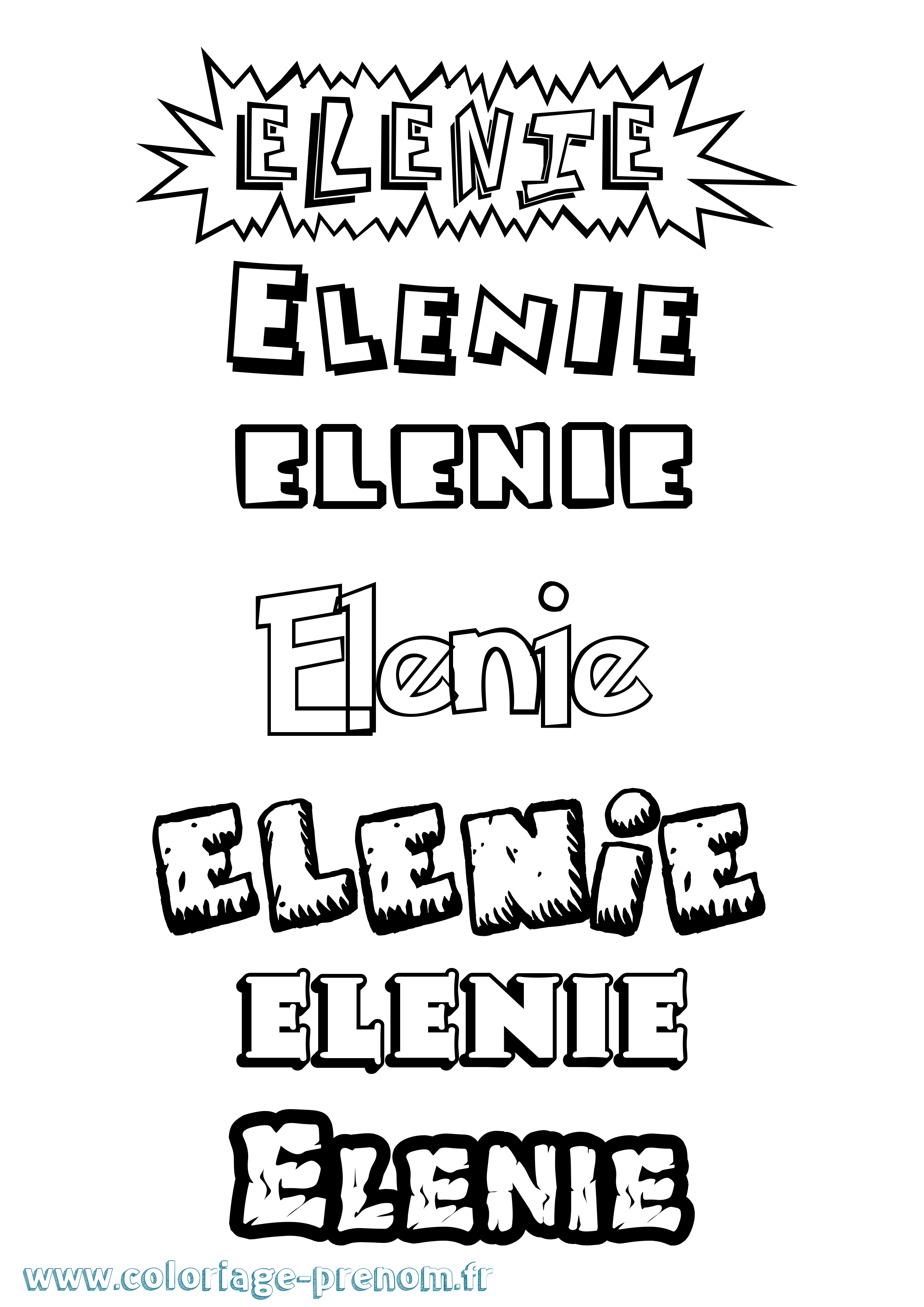 Coloriage Elenie Dessin Animé Coloriage prénom Elenie Dessin Animé
