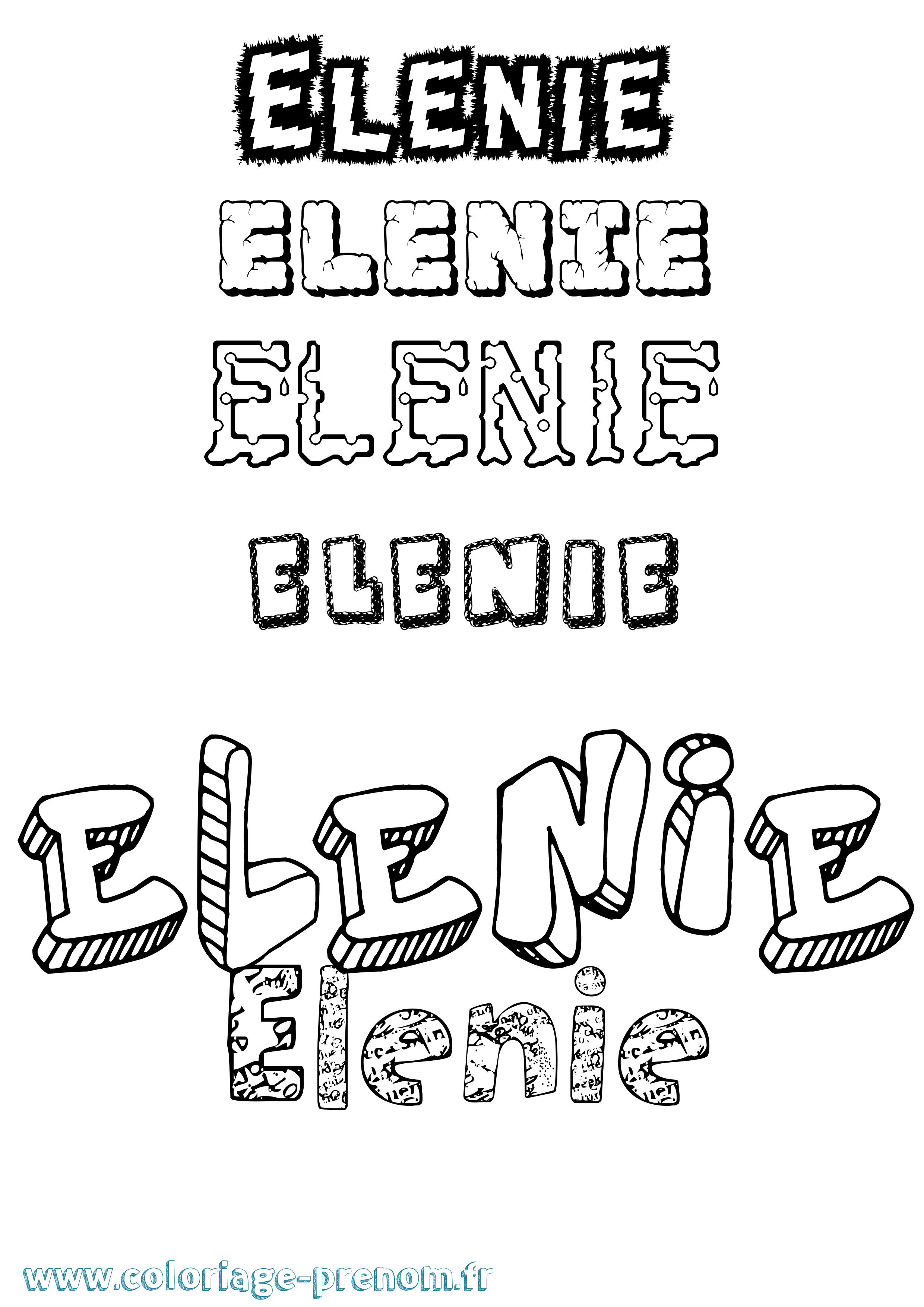 Coloriage Elenie Destructuré Coloriage prénom Elenie Destructuré