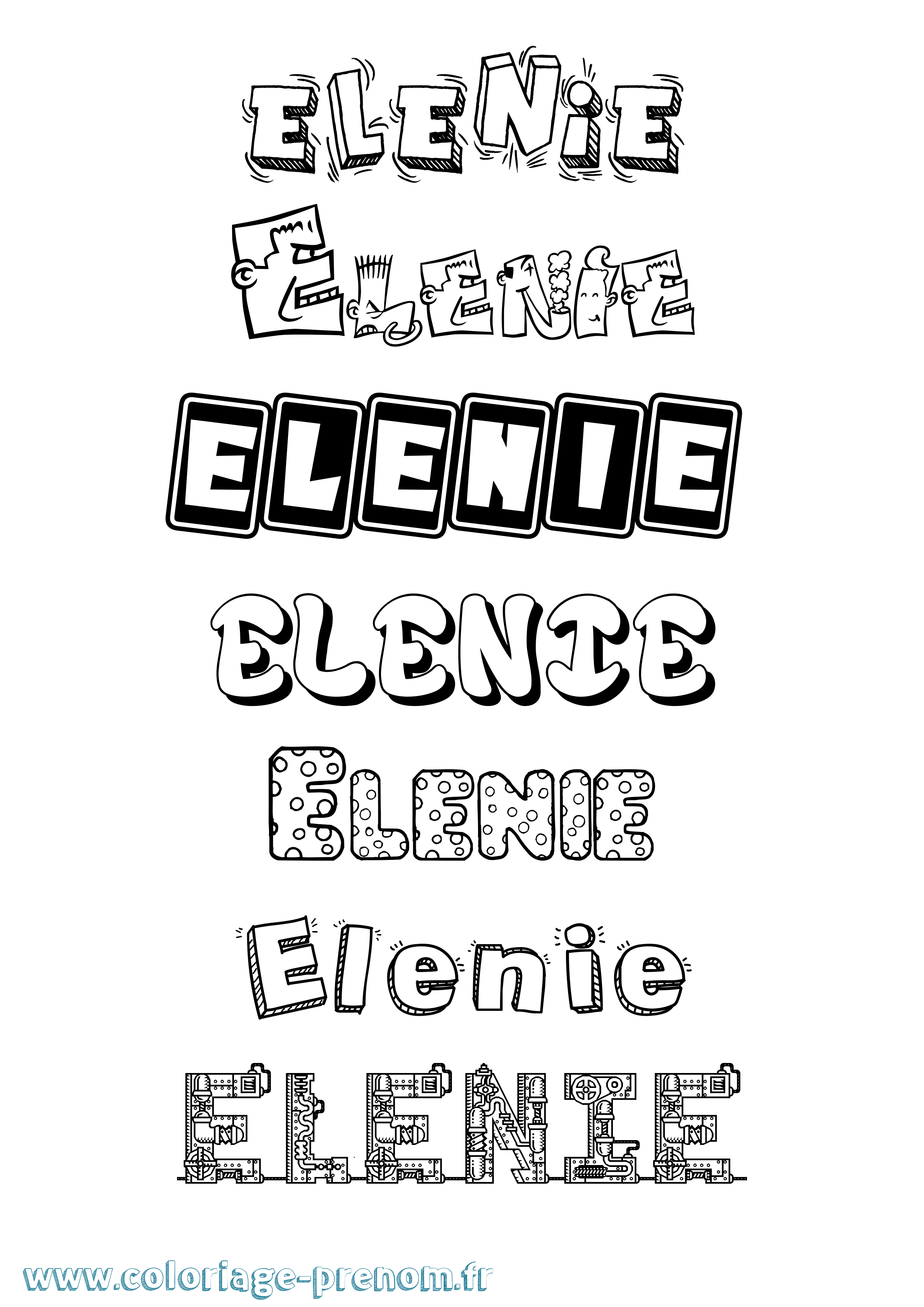 Coloriage Elenie Fun Coloriage prénom Elenie Fun