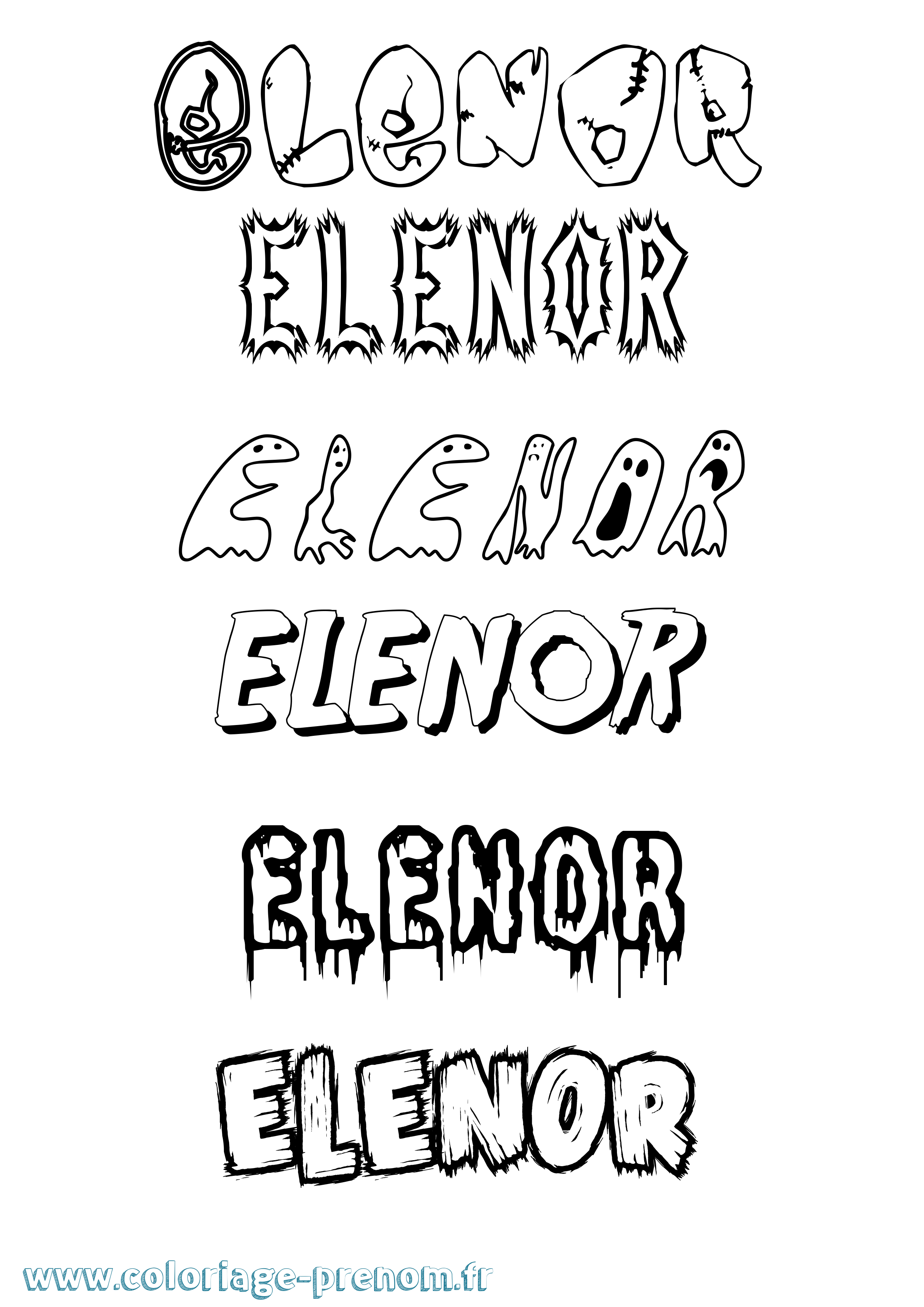 Coloriage Elenor Frisson Coloriage prénom Elenor Frisson