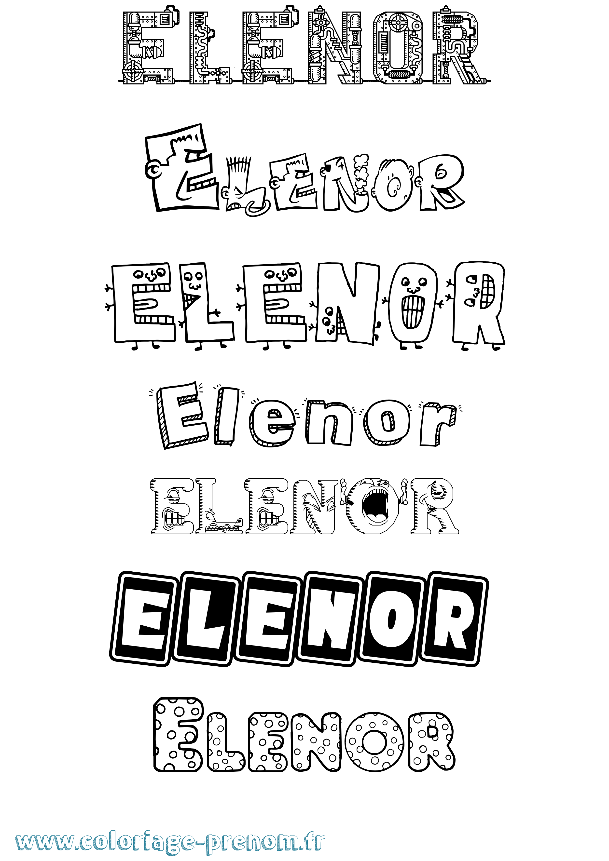 Coloriage Elenor Fun Coloriage prénom Elenor Fun