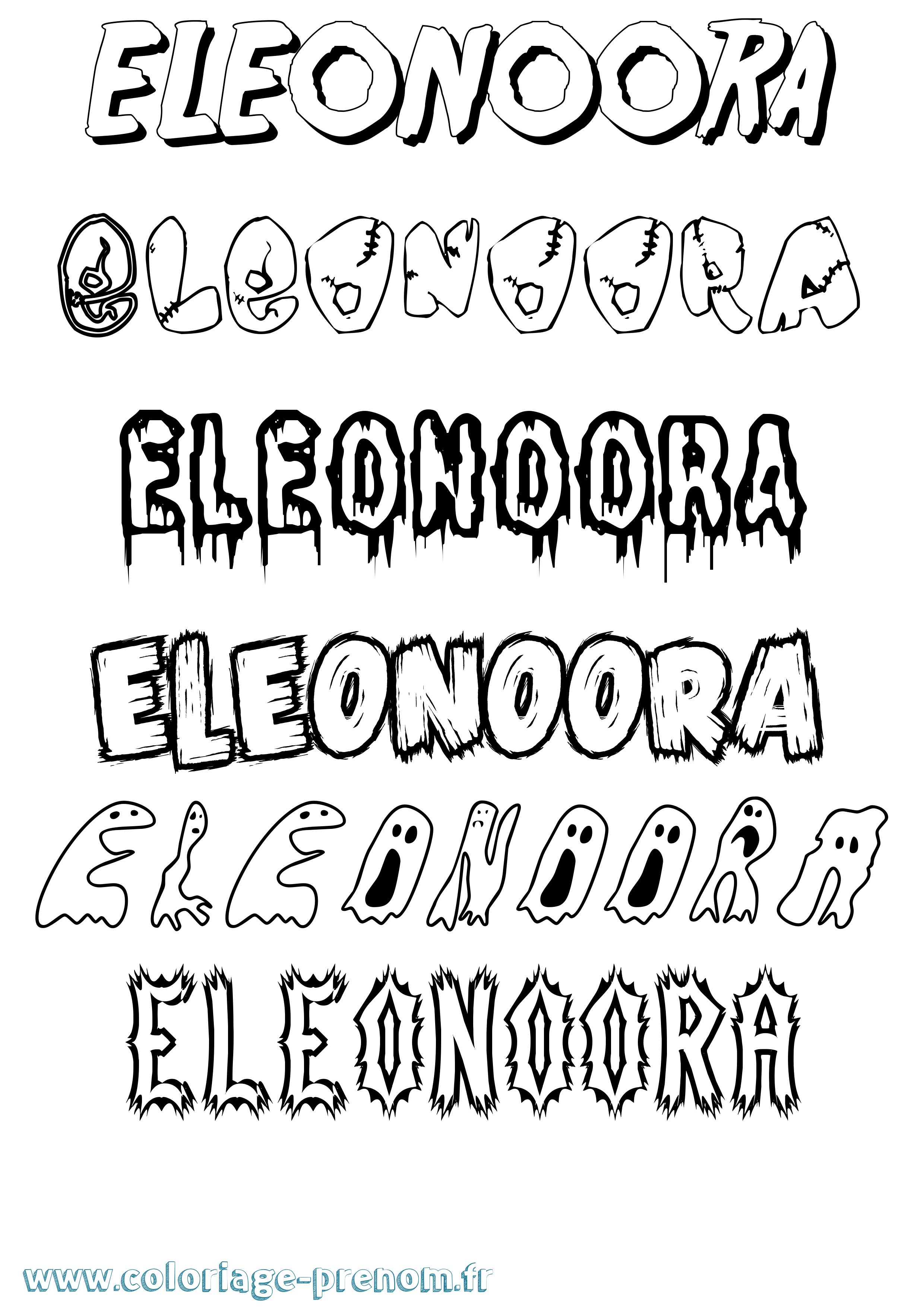 Coloriage Eleonoora Frisson Coloriage prénom Eleonoora Frisson
