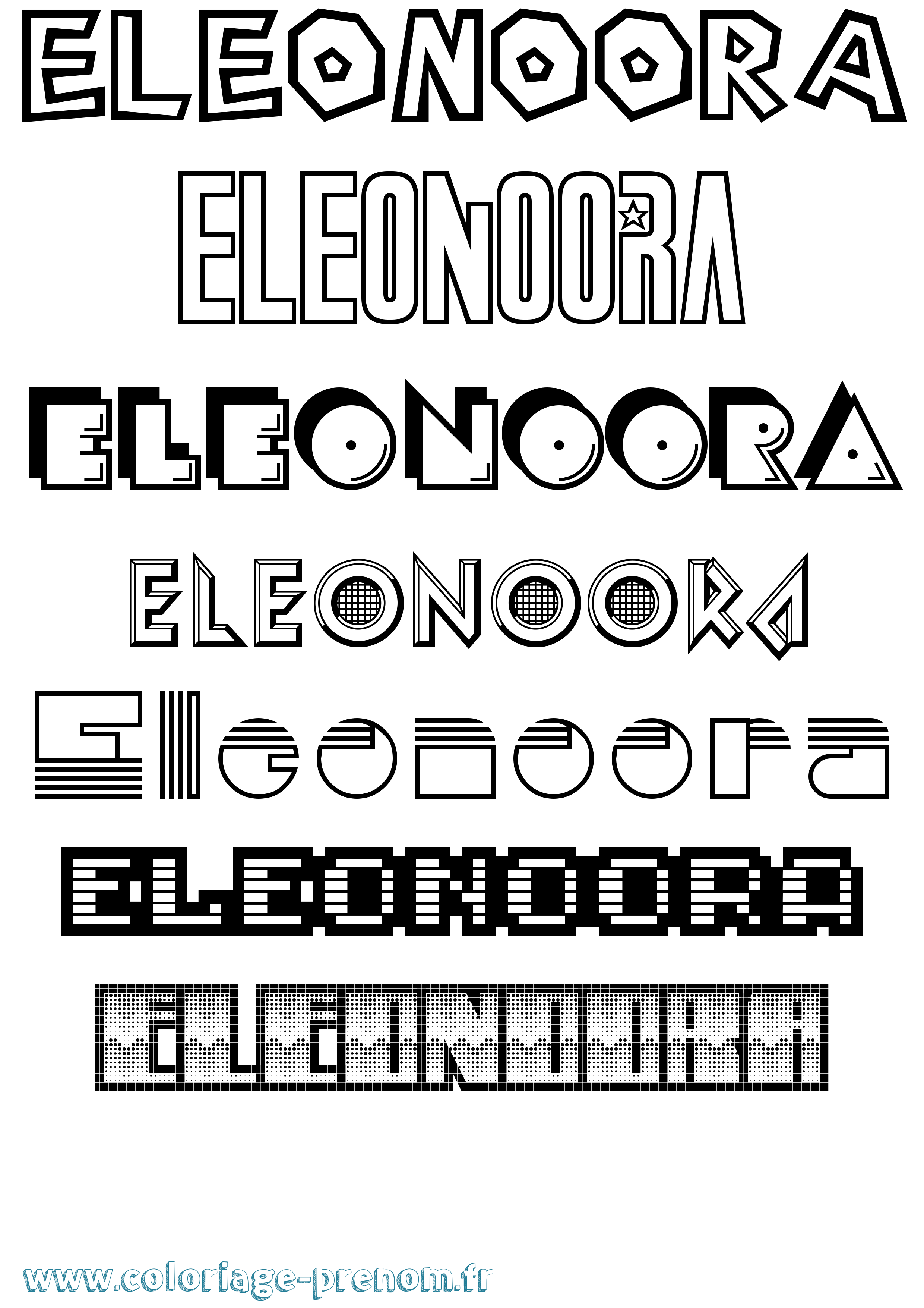 Coloriage Eleonoora Jeux Vidéos Coloriage prénom Eleonoora Jeux Vidéos