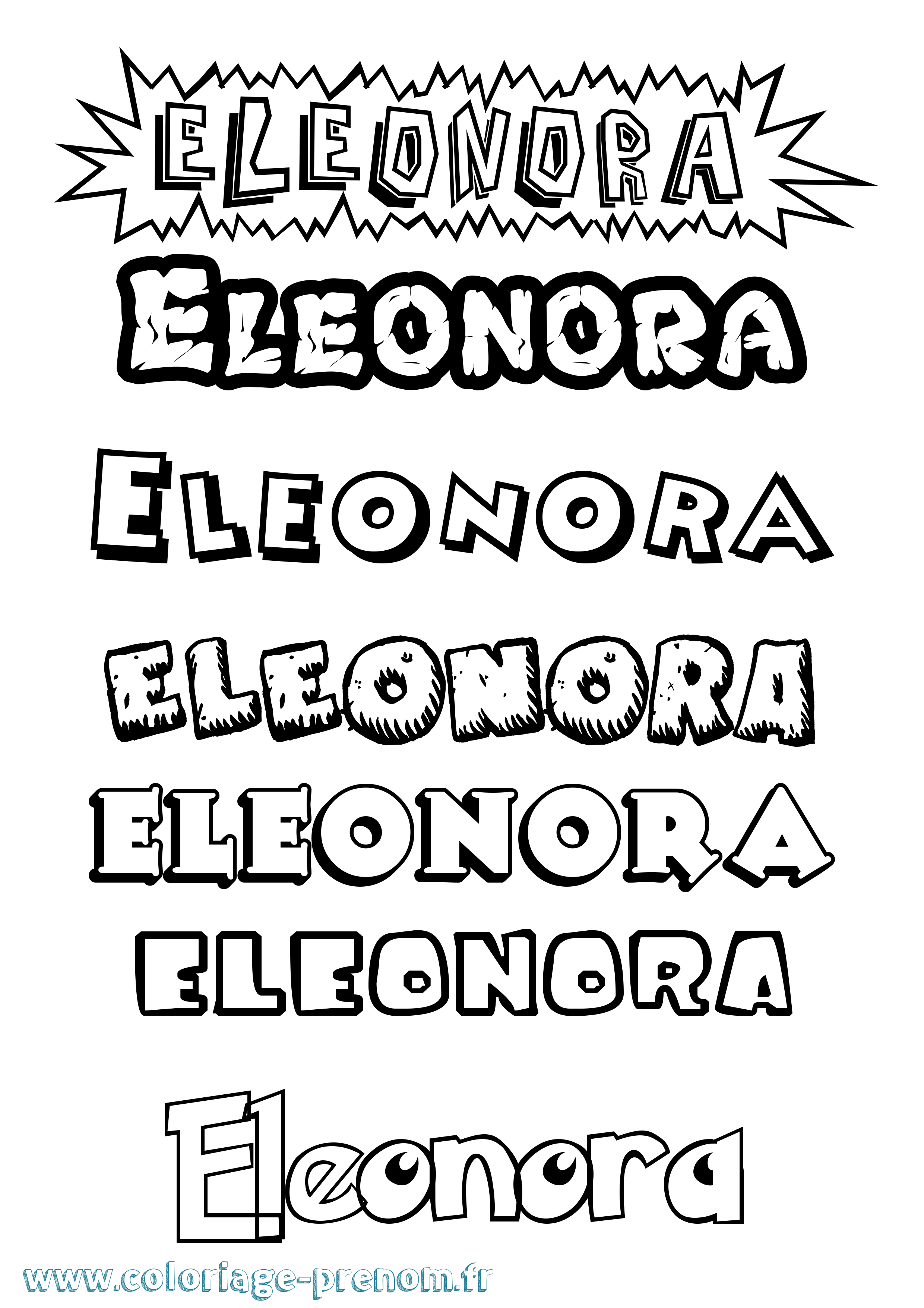 Coloriage Eleonora Dessin Animé Coloriage prénom Eleonora Dessin Animé