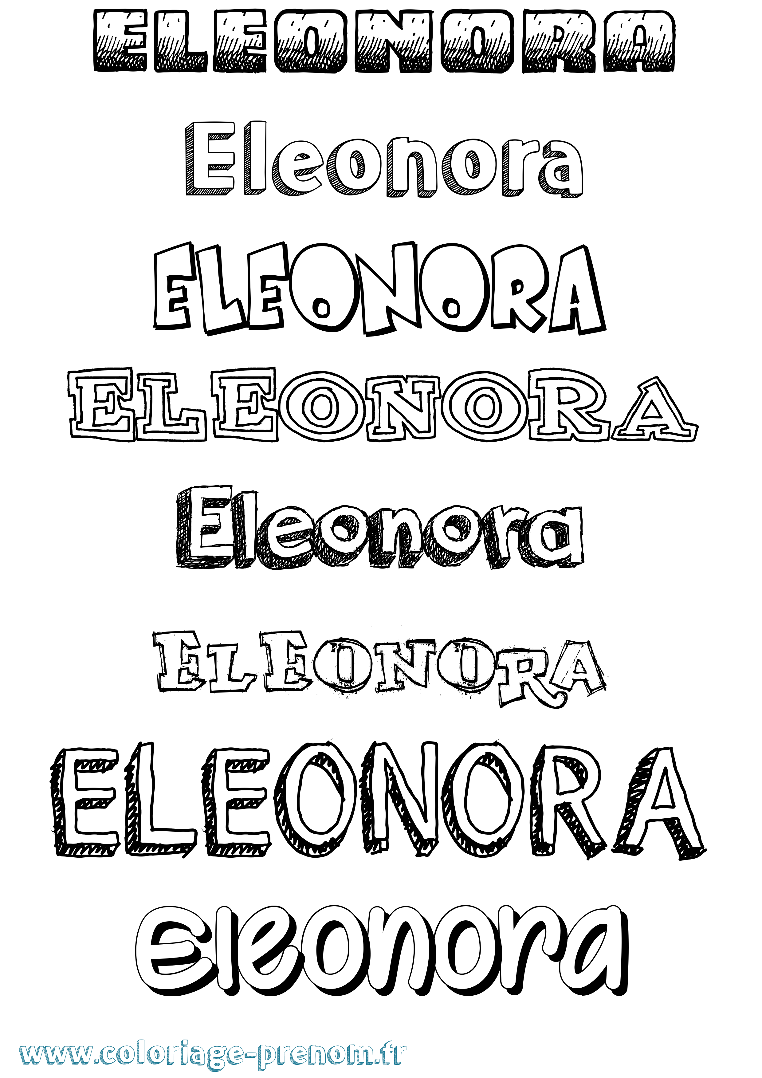 Coloriage Eleonora Dessiné Coloriage prénom Eleonora Dessiné