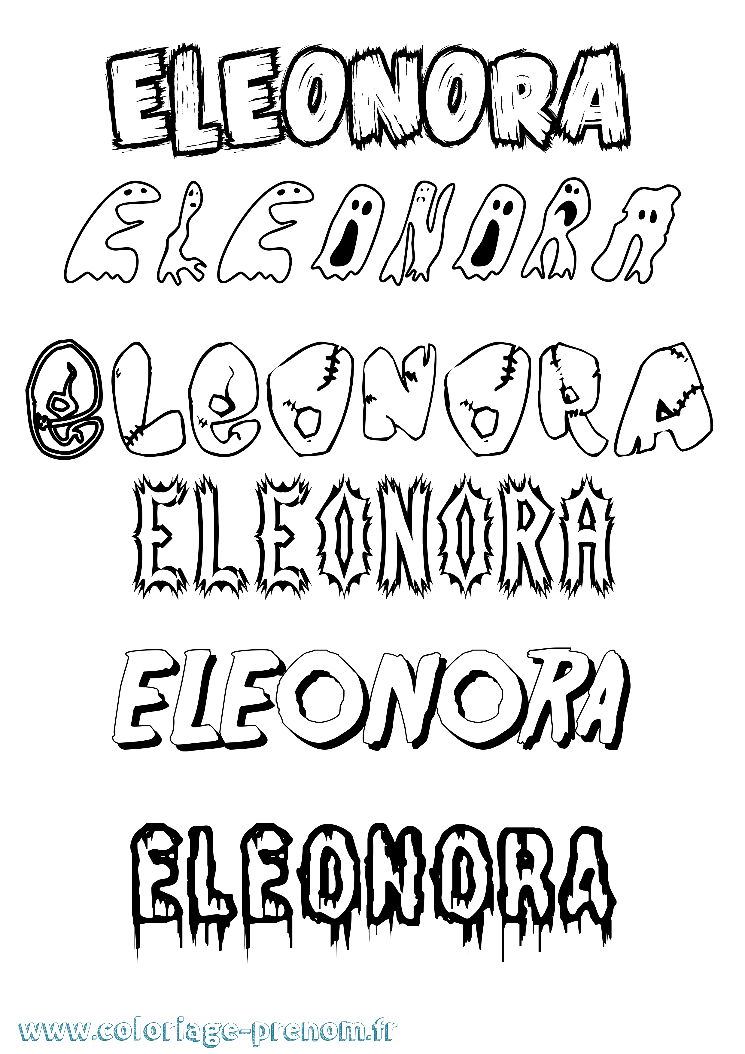 Coloriage Eleonora Frisson Coloriage prénom Eleonora Frisson