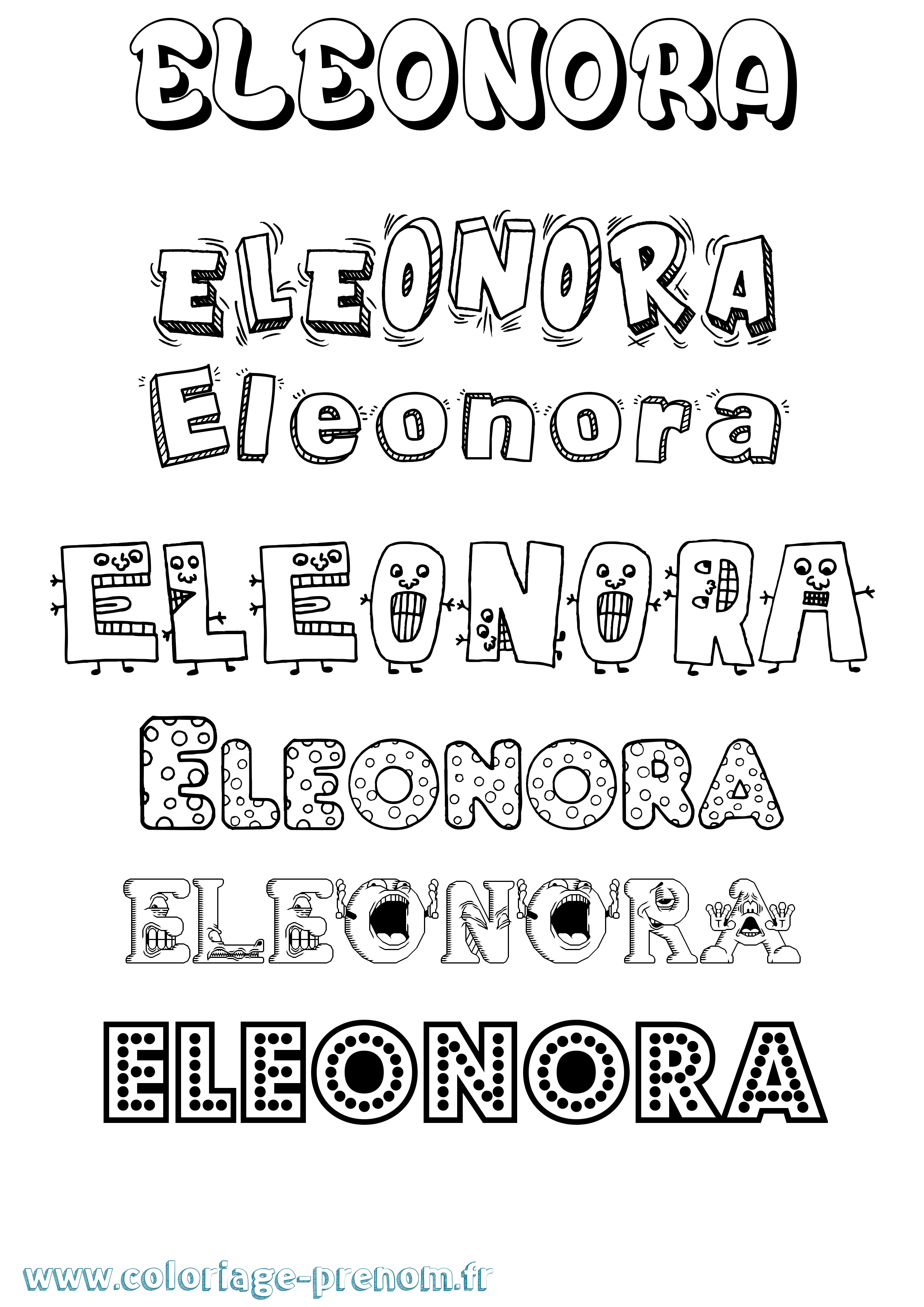 Coloriage Eleonora Fun Coloriage prénom Eleonora Fun