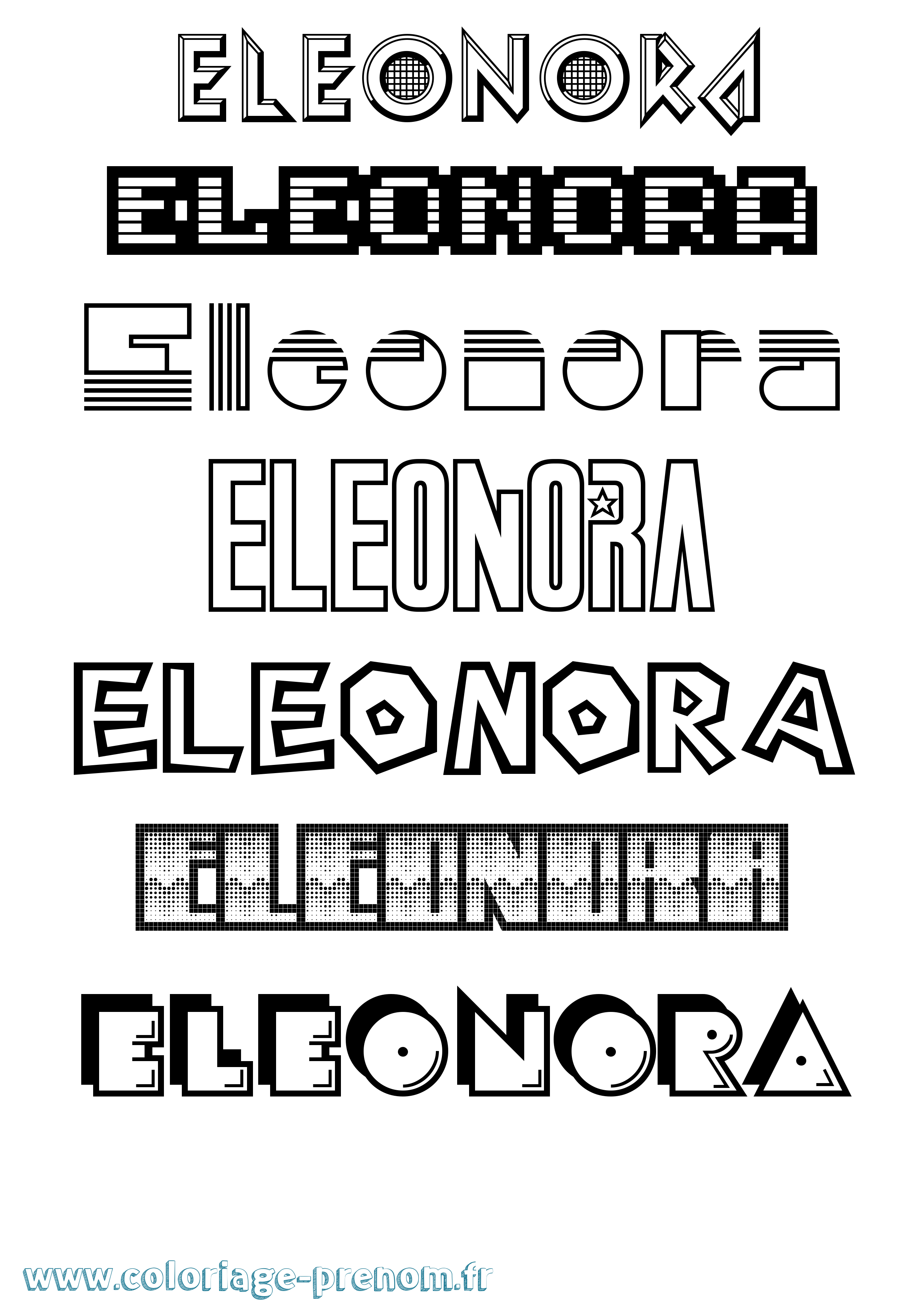 Coloriage Eleonora Jeux Vidéos Coloriage prénom Eleonora Jeux Vidéos