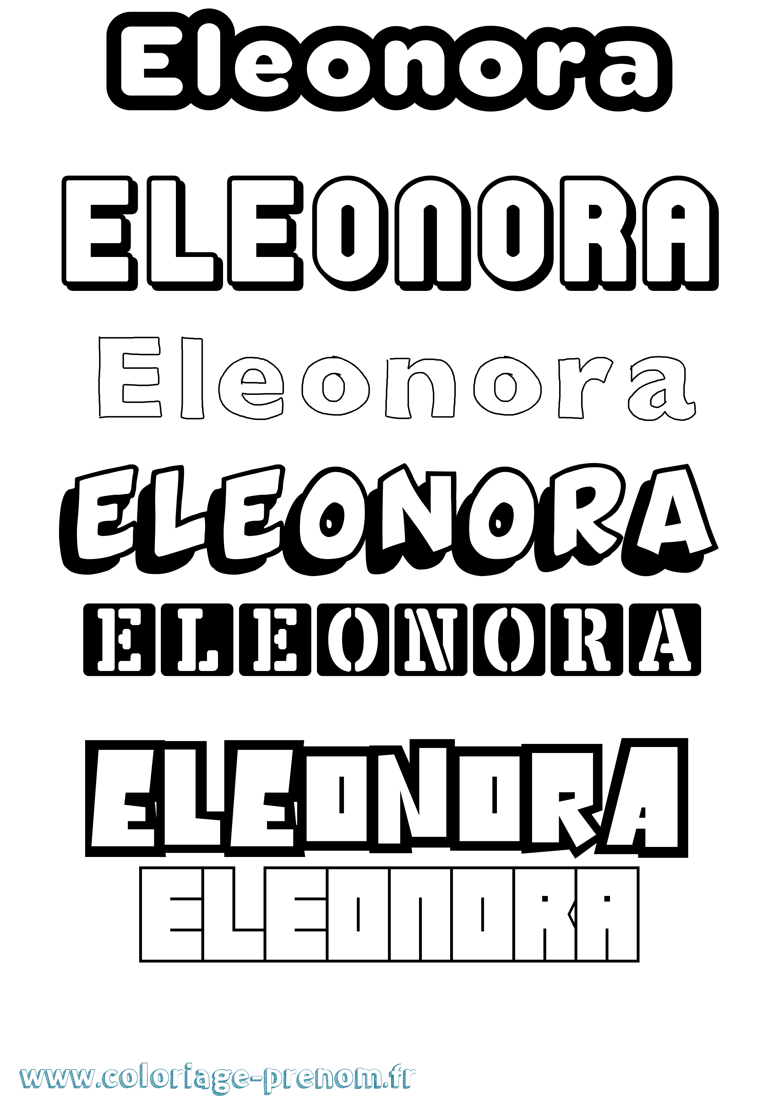 Coloriage Eleonora Simple Coloriage prénom Eleonora Simple
