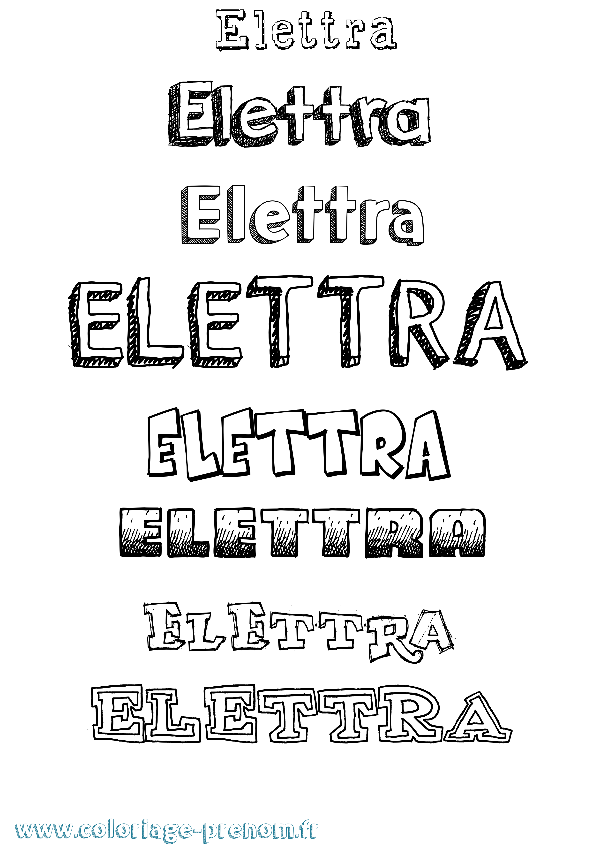 Coloriage Elettra Dessiné Coloriage prénom Elettra Dessiné