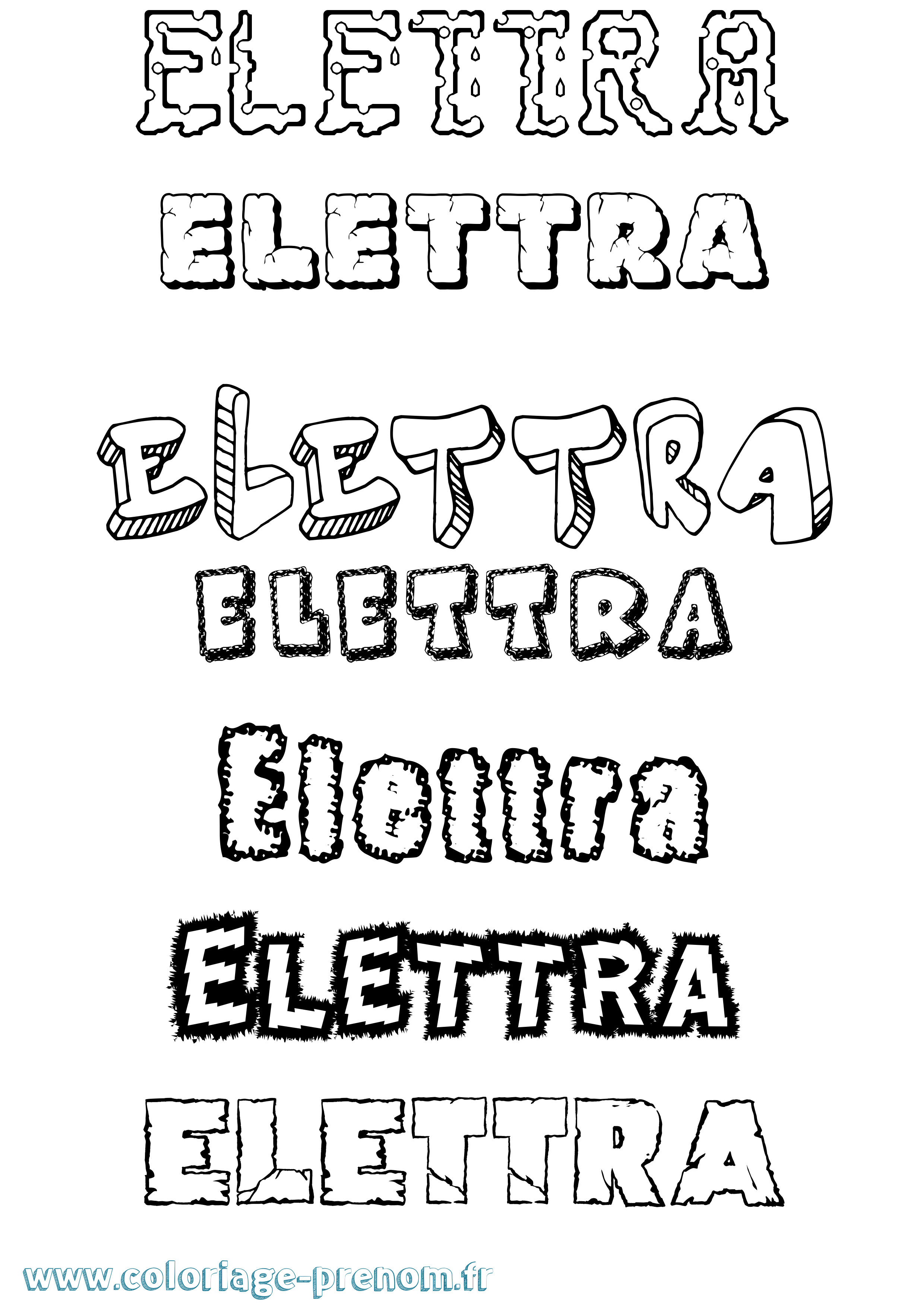 Coloriage Elettra Destructuré Coloriage prénom Elettra Destructuré