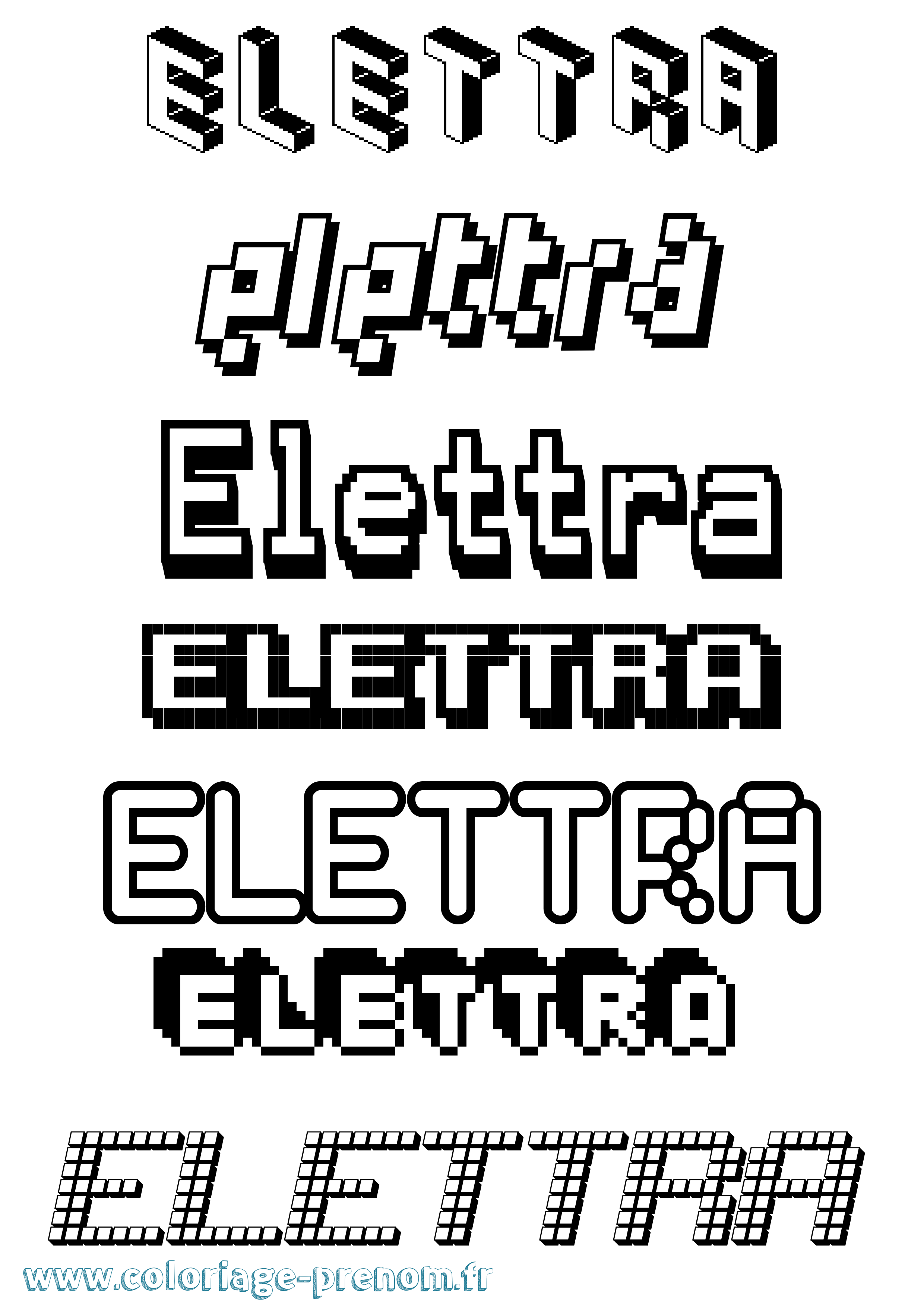 Coloriage Elettra Pixel Coloriage prénom Elettra Pixel