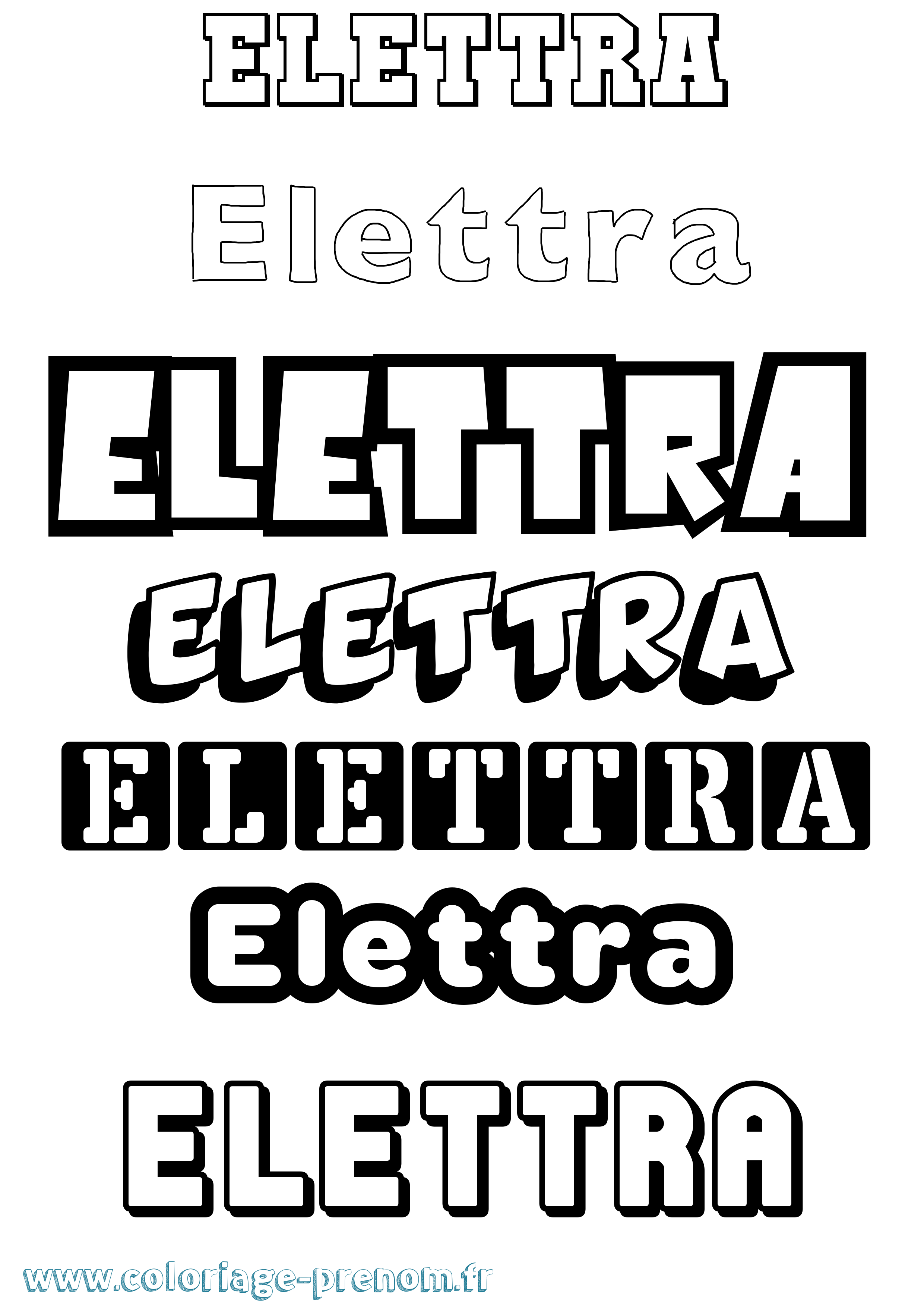 Coloriage Elettra Simple Coloriage prénom Elettra Simple