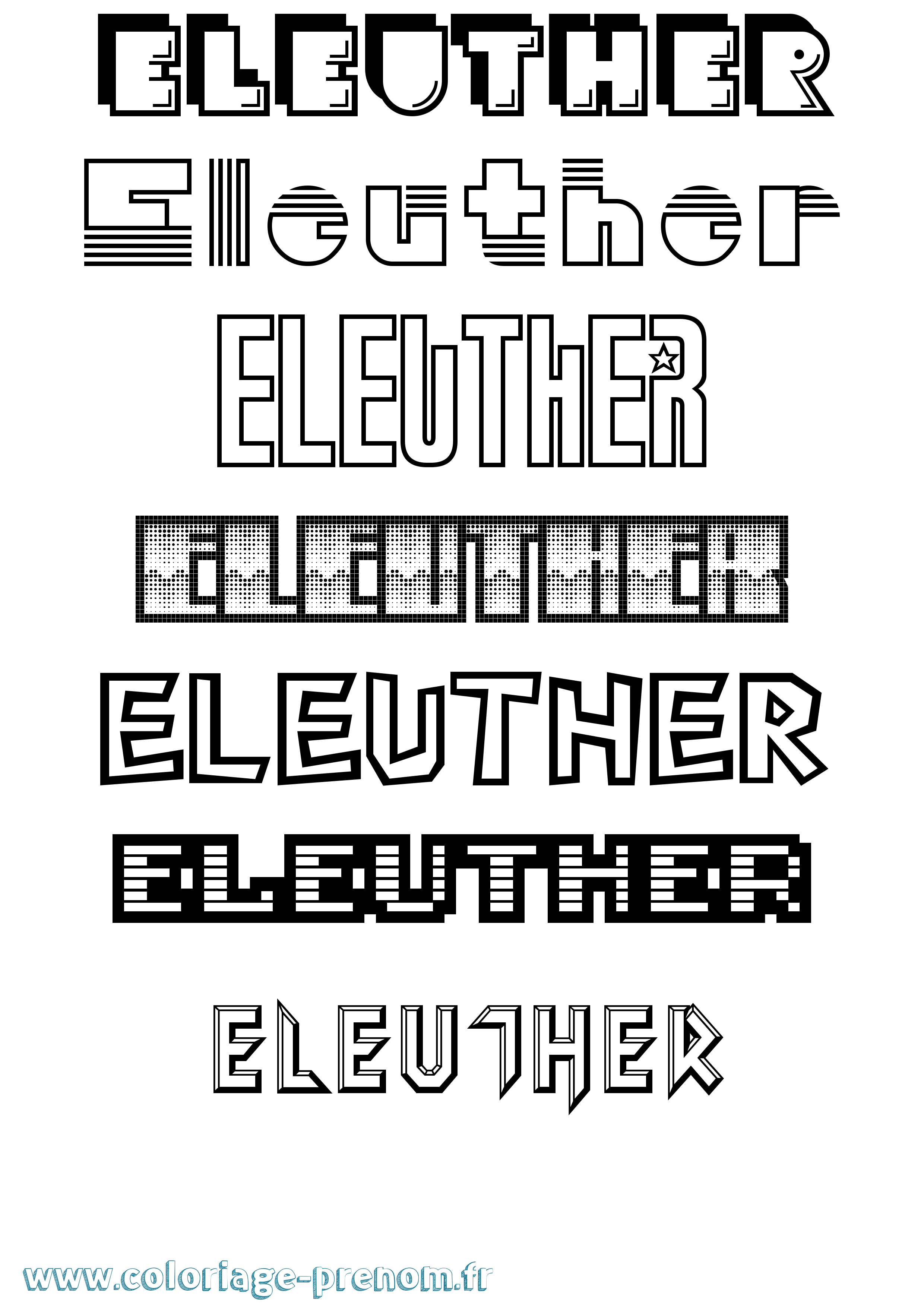 Coloriage Eleuther Jeux Vidéos Coloriage prénom Eleuther Jeux Vidéos