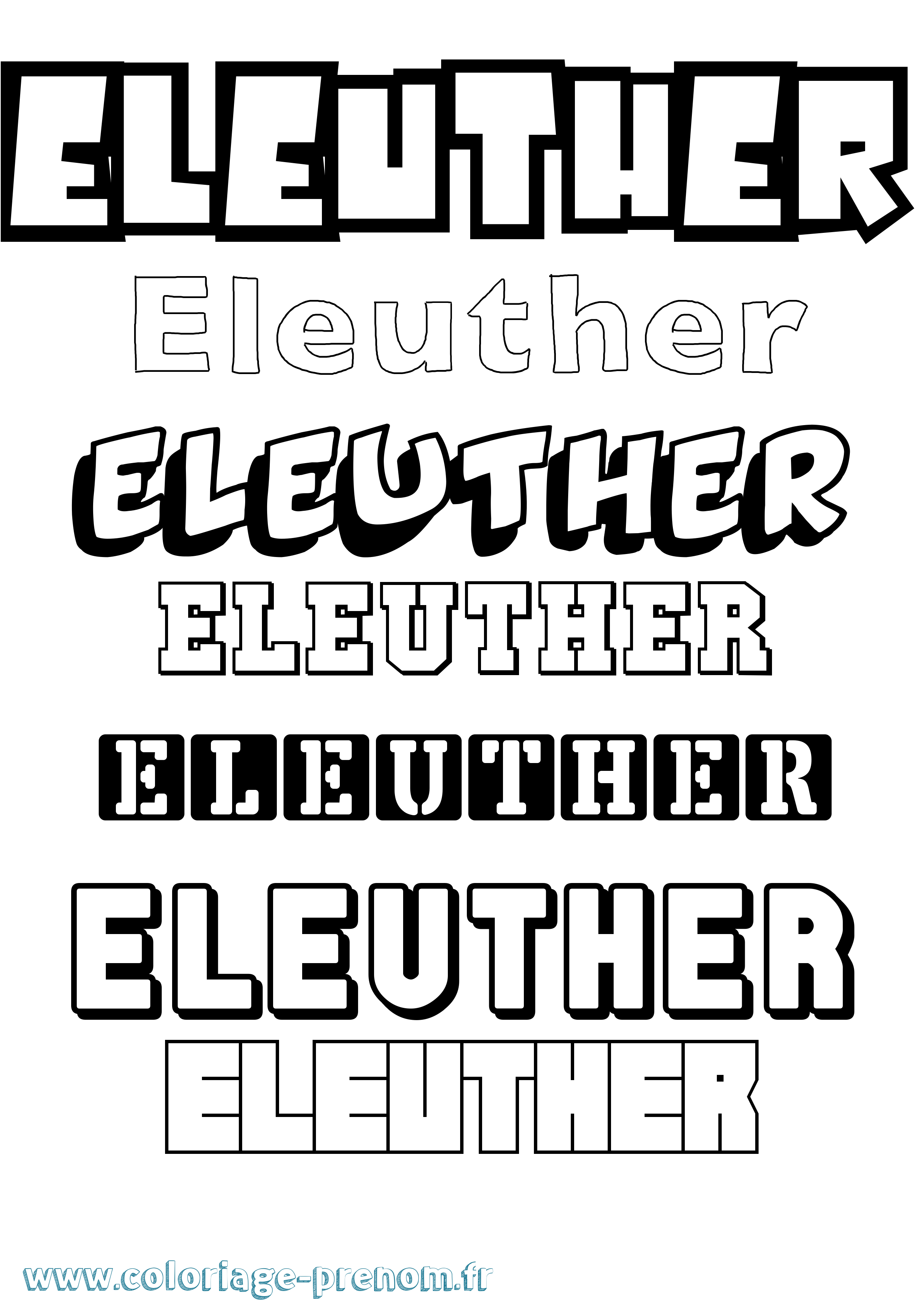 Coloriage Eleuther Simple Coloriage prénom Eleuther Simple