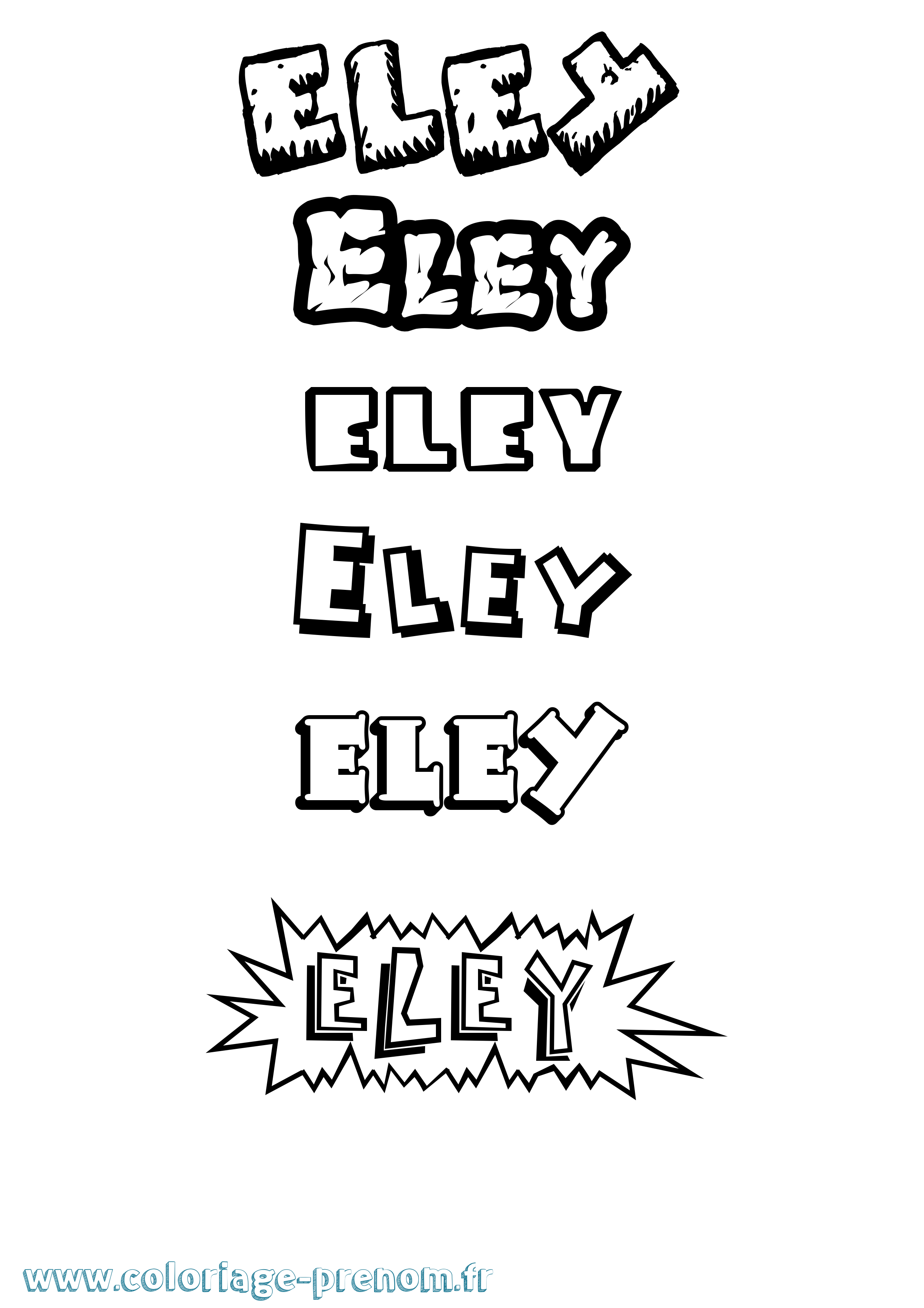 Coloriage Eley Dessin Animé Coloriage prénom Eley Dessin Animé