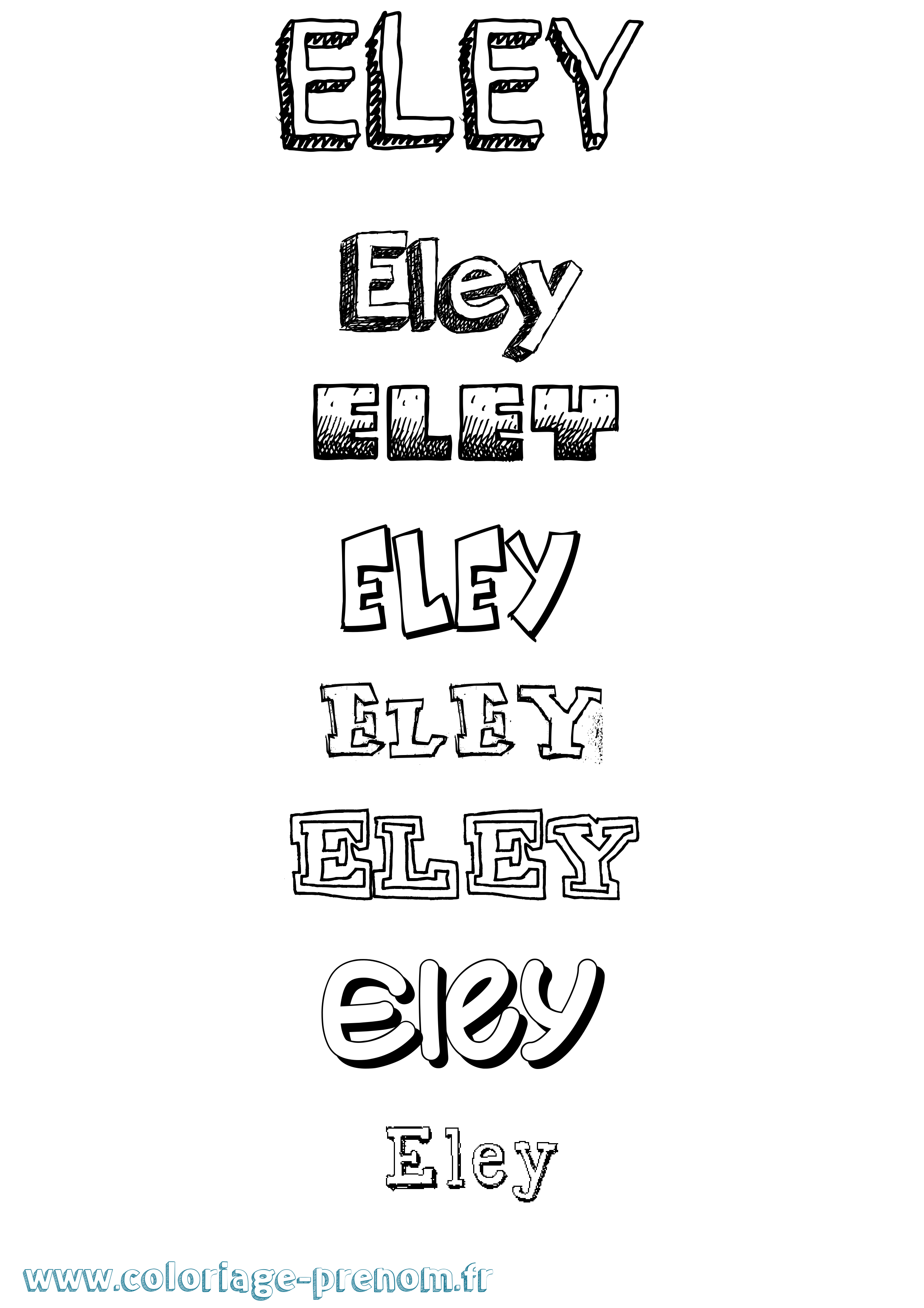 Coloriage Eley Dessiné Coloriage prénom Eley Dessiné