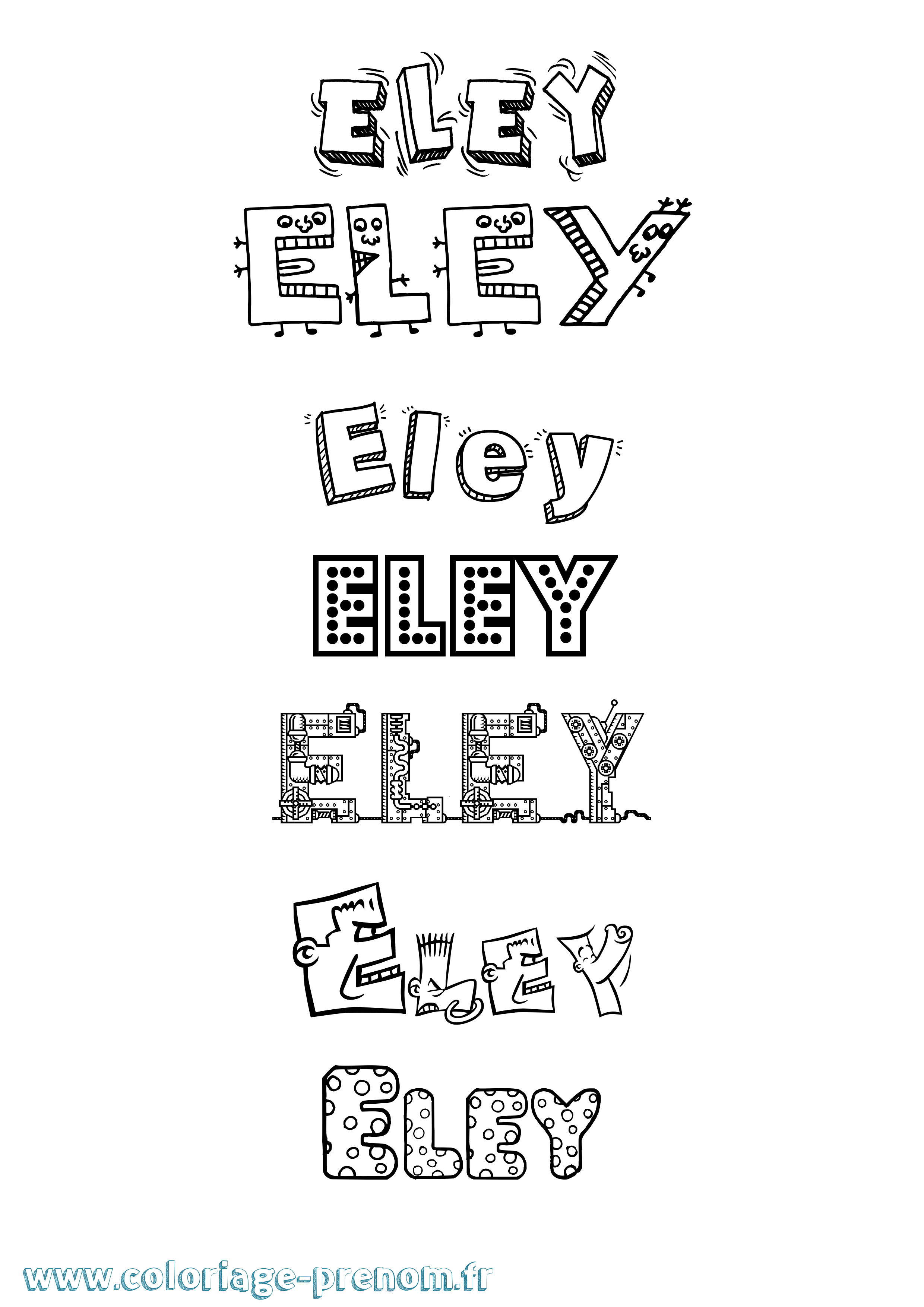Coloriage Eley Fun Coloriage prénom Eley Fun