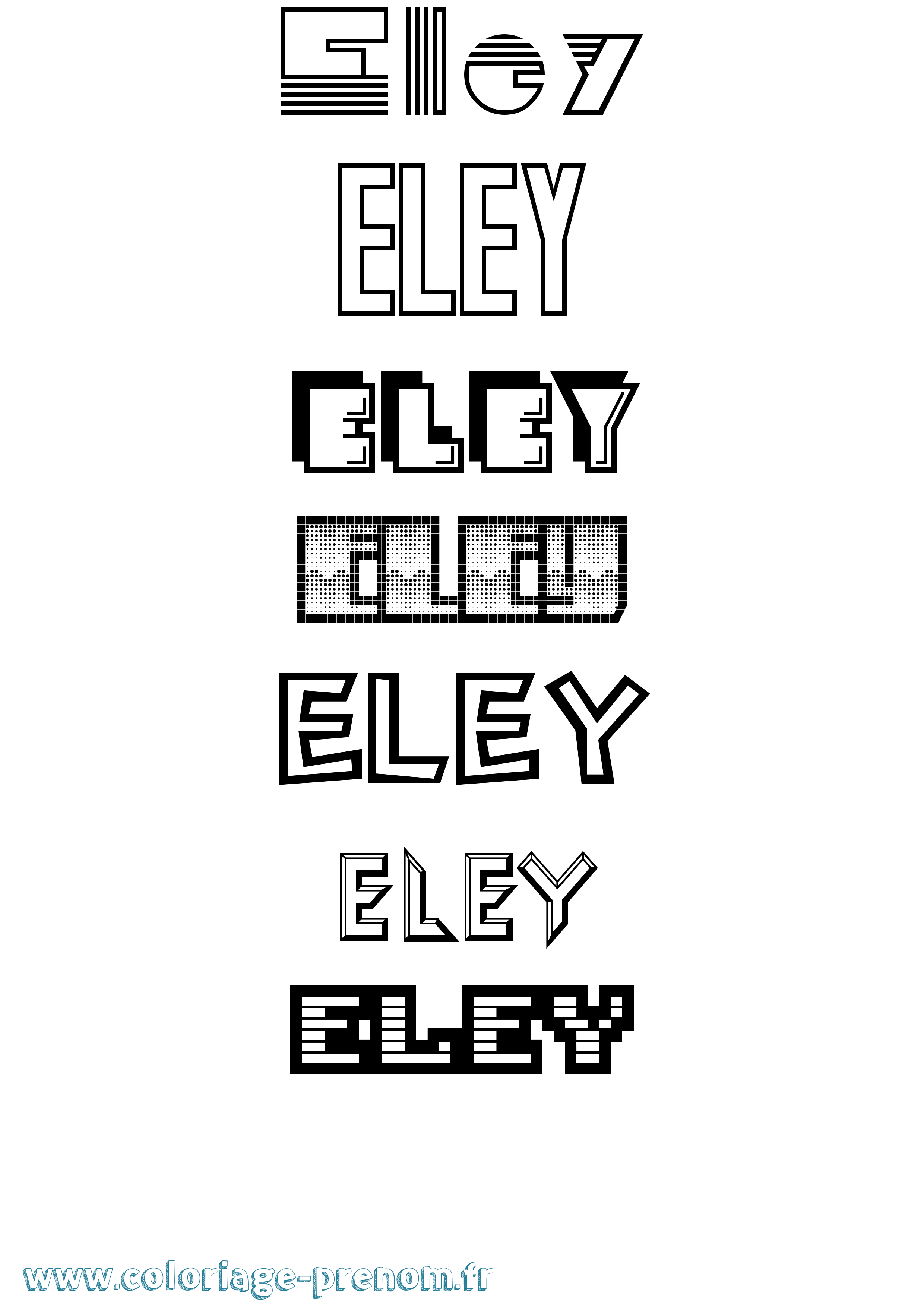 Coloriage Eley Jeux Vidéos Coloriage prénom Eley Jeux Vidéos
