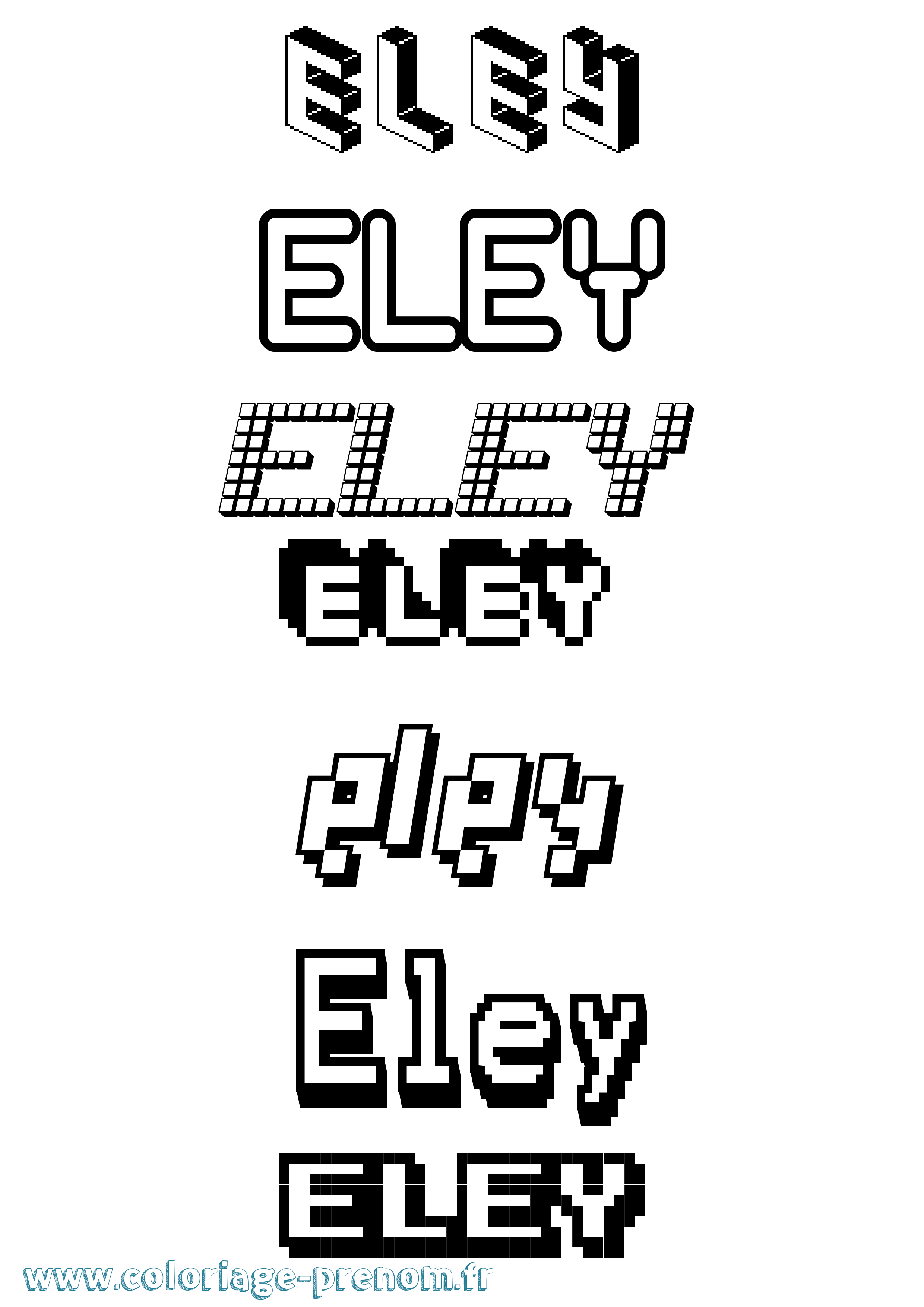 Coloriage Eley Pixel Coloriage prénom Eley Pixel