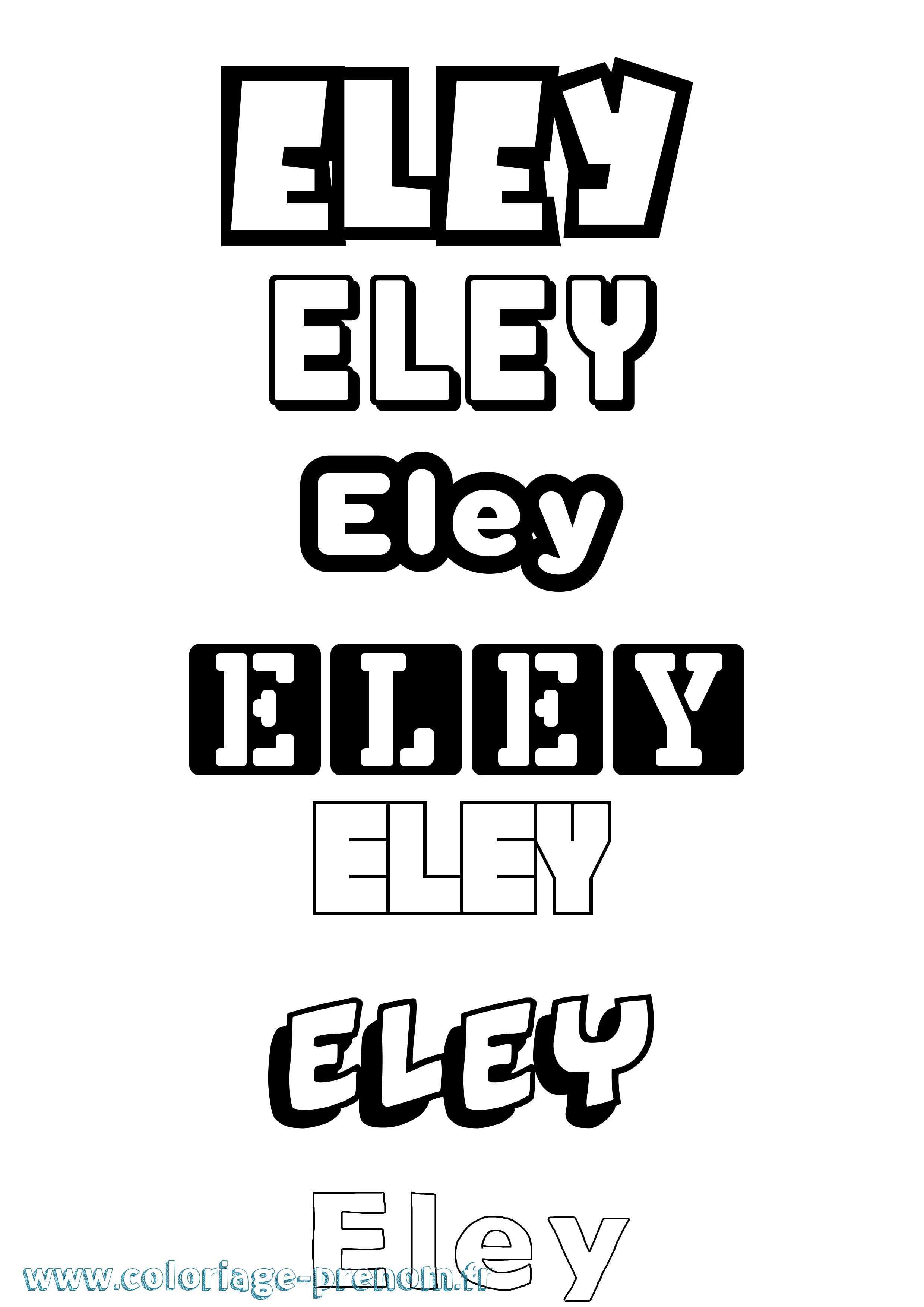 Coloriage Eley Simple Coloriage prénom Eley Simple