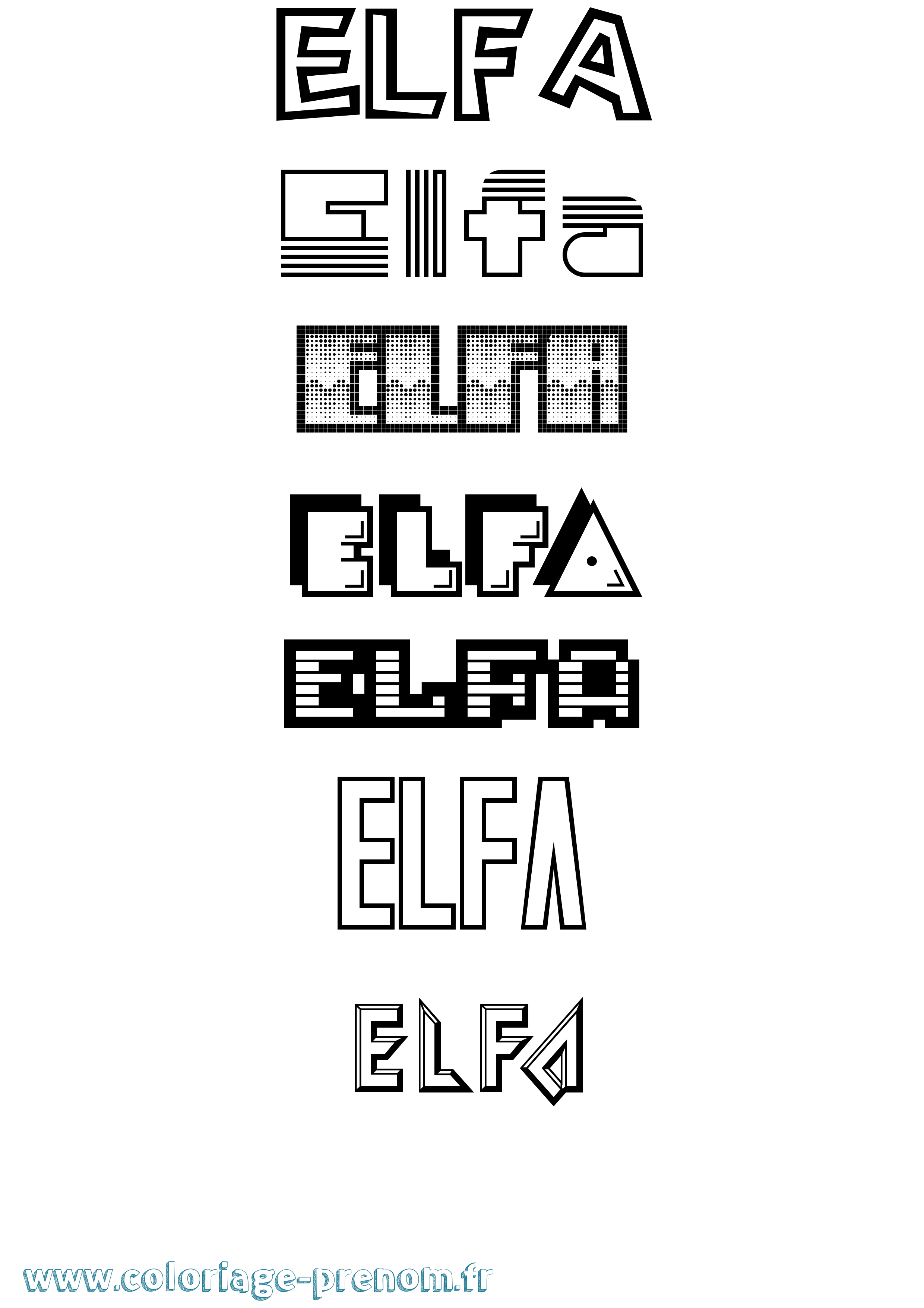 Coloriage Elfa Jeux Vidéos Coloriage prénom Elfa Jeux Vidéos