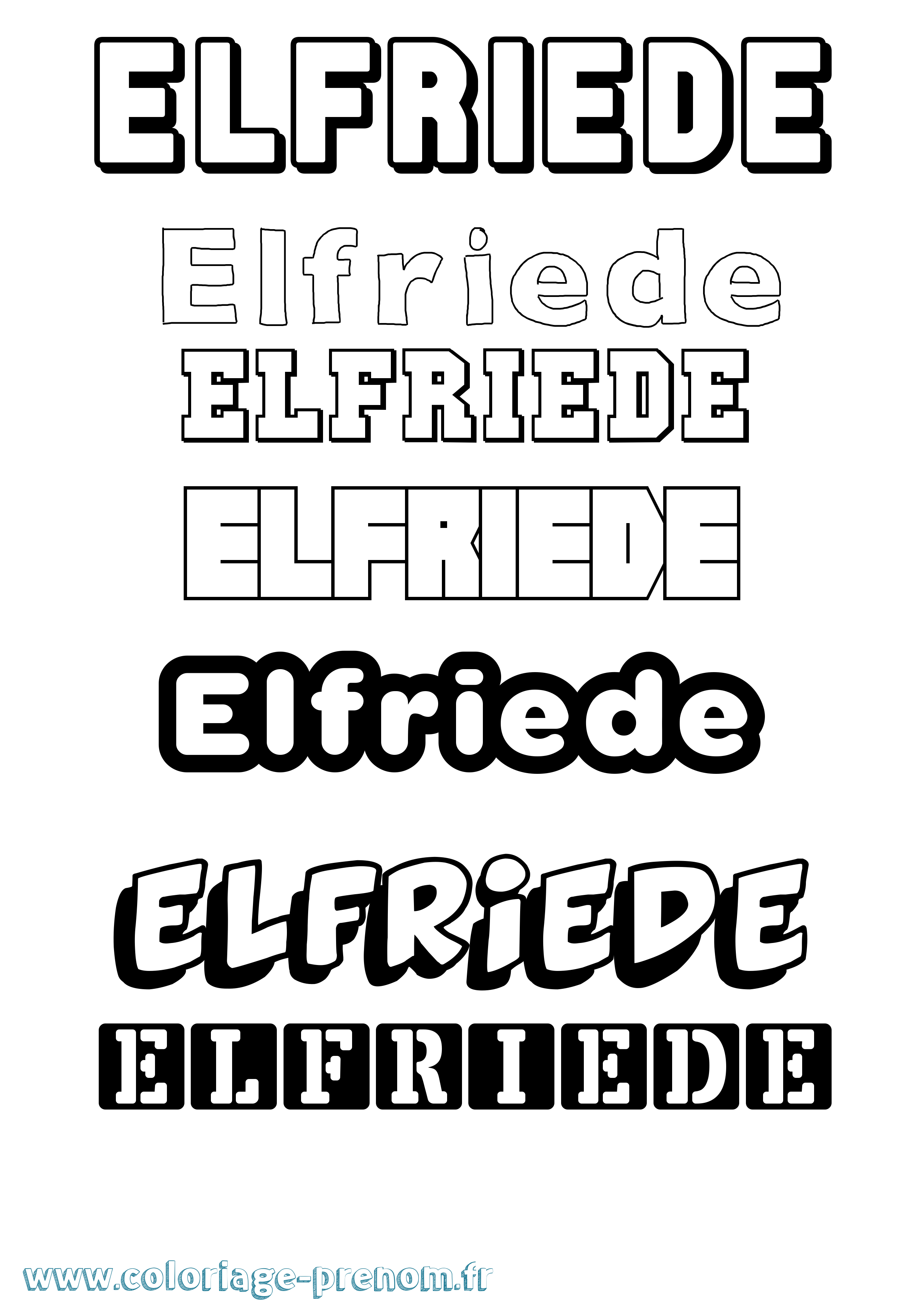 Coloriage Elfriede Simple Coloriage prénom Elfriede Simple