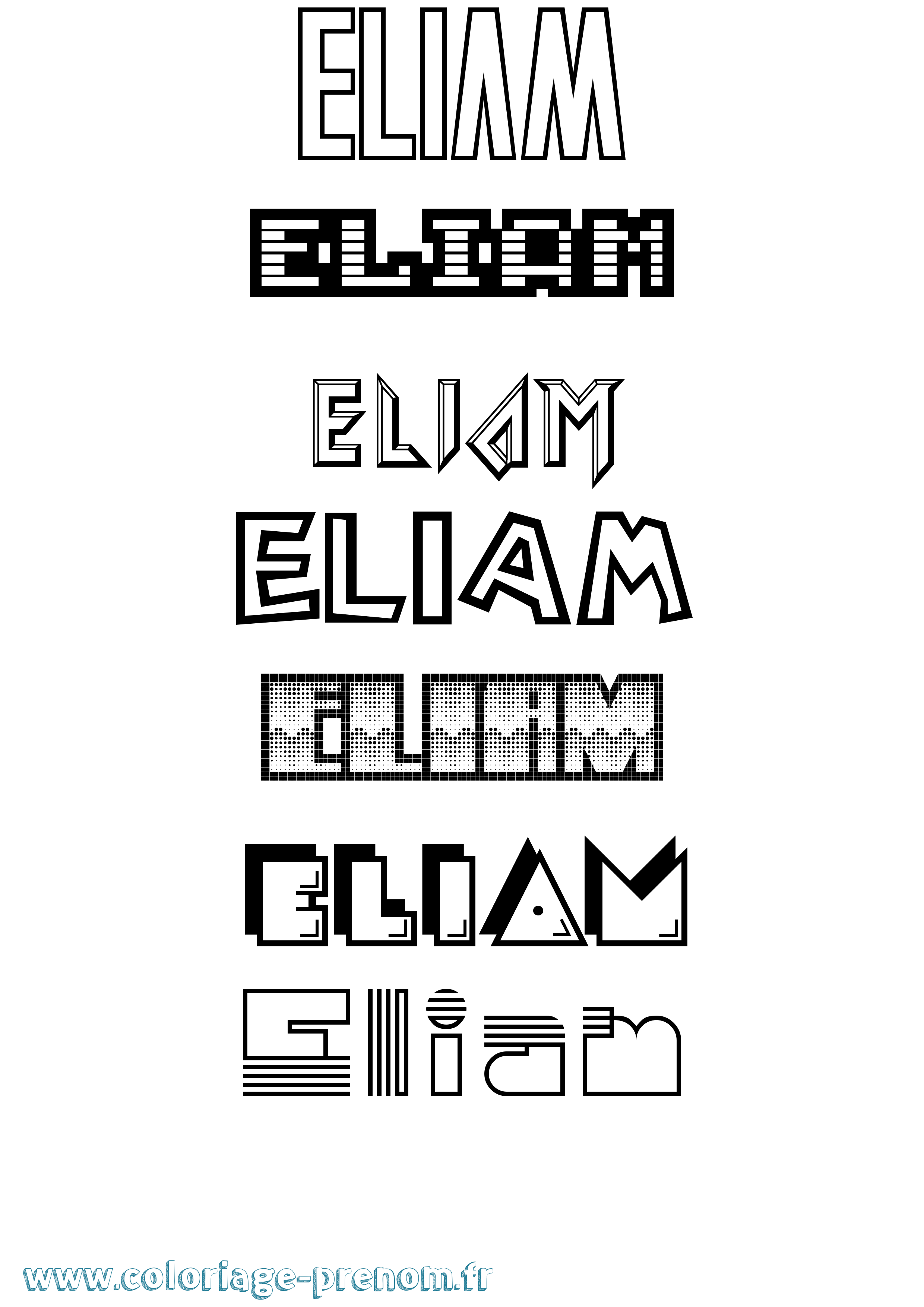 Coloriage Eliam Jeux Vidéos Coloriage prénom Eliam Jeux Vidéos