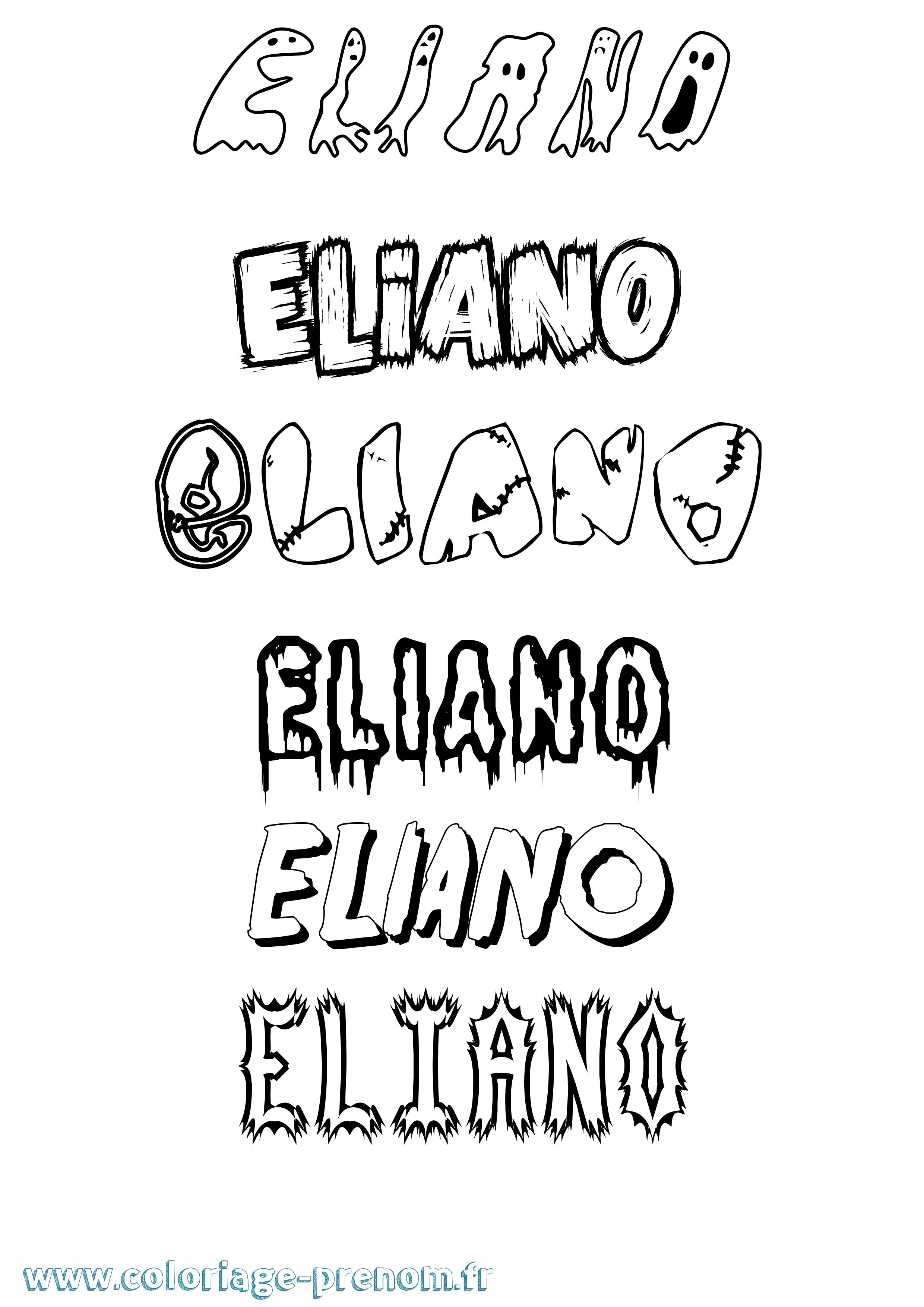 Coloriage Eliano Frisson Coloriage prénom Eliano Frisson