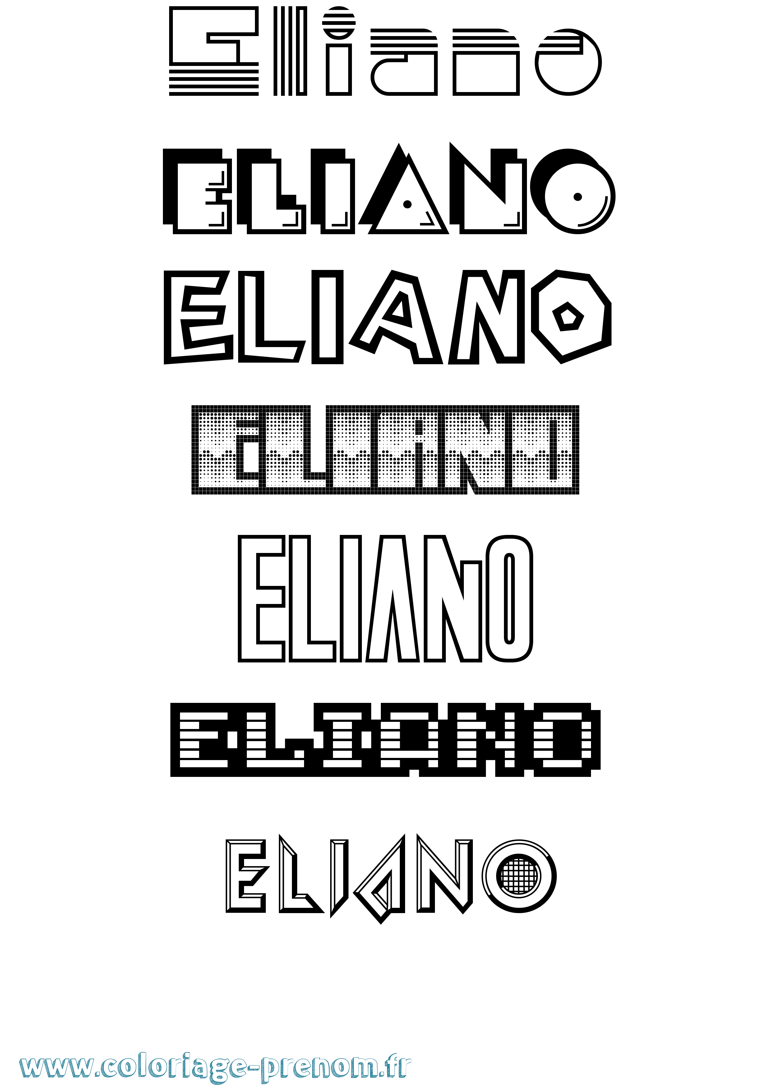 Coloriage Eliano Jeux Vidéos Coloriage prénom Eliano Jeux Vidéos