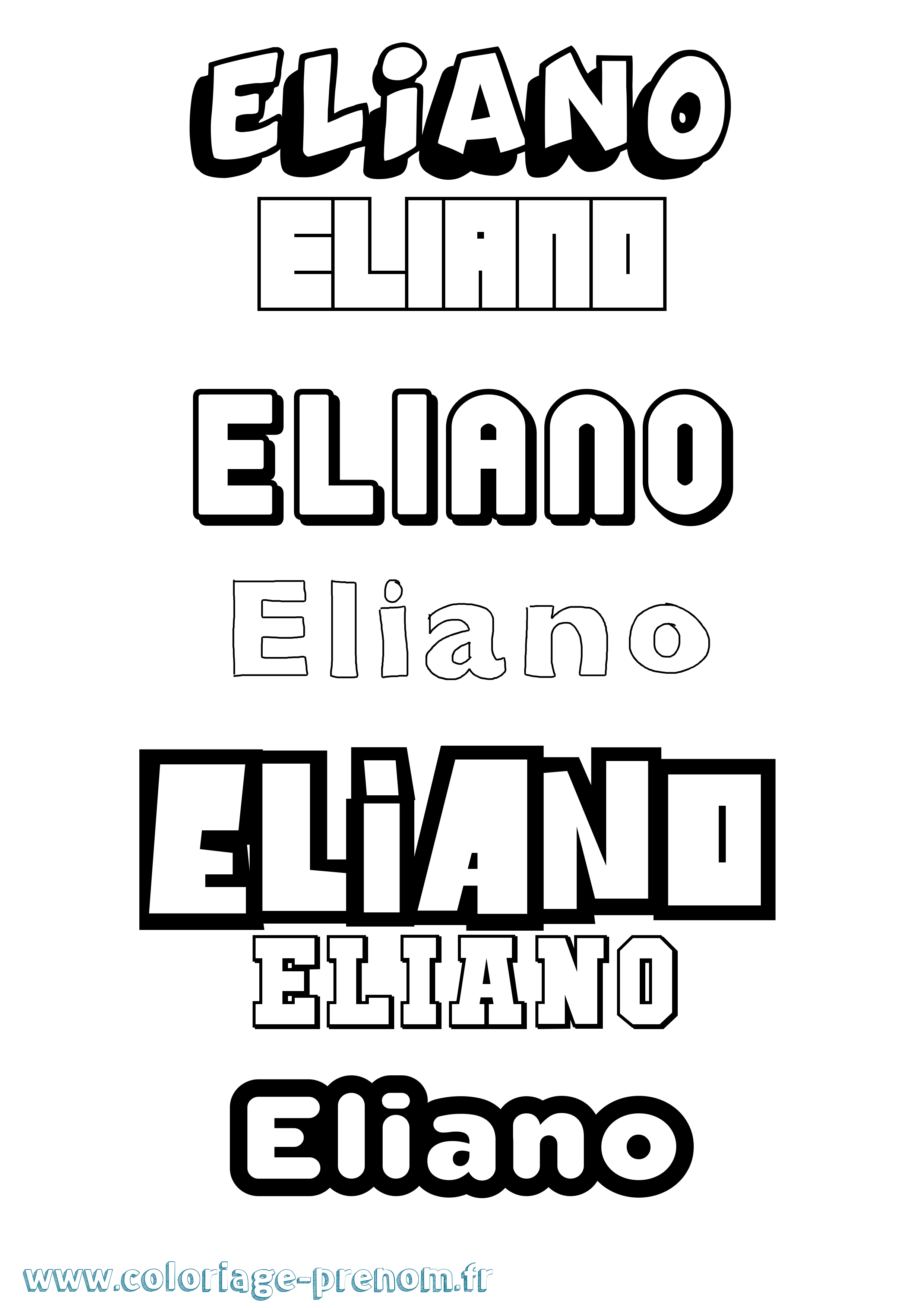 Coloriage Eliano Simple Coloriage prénom Eliano Simple