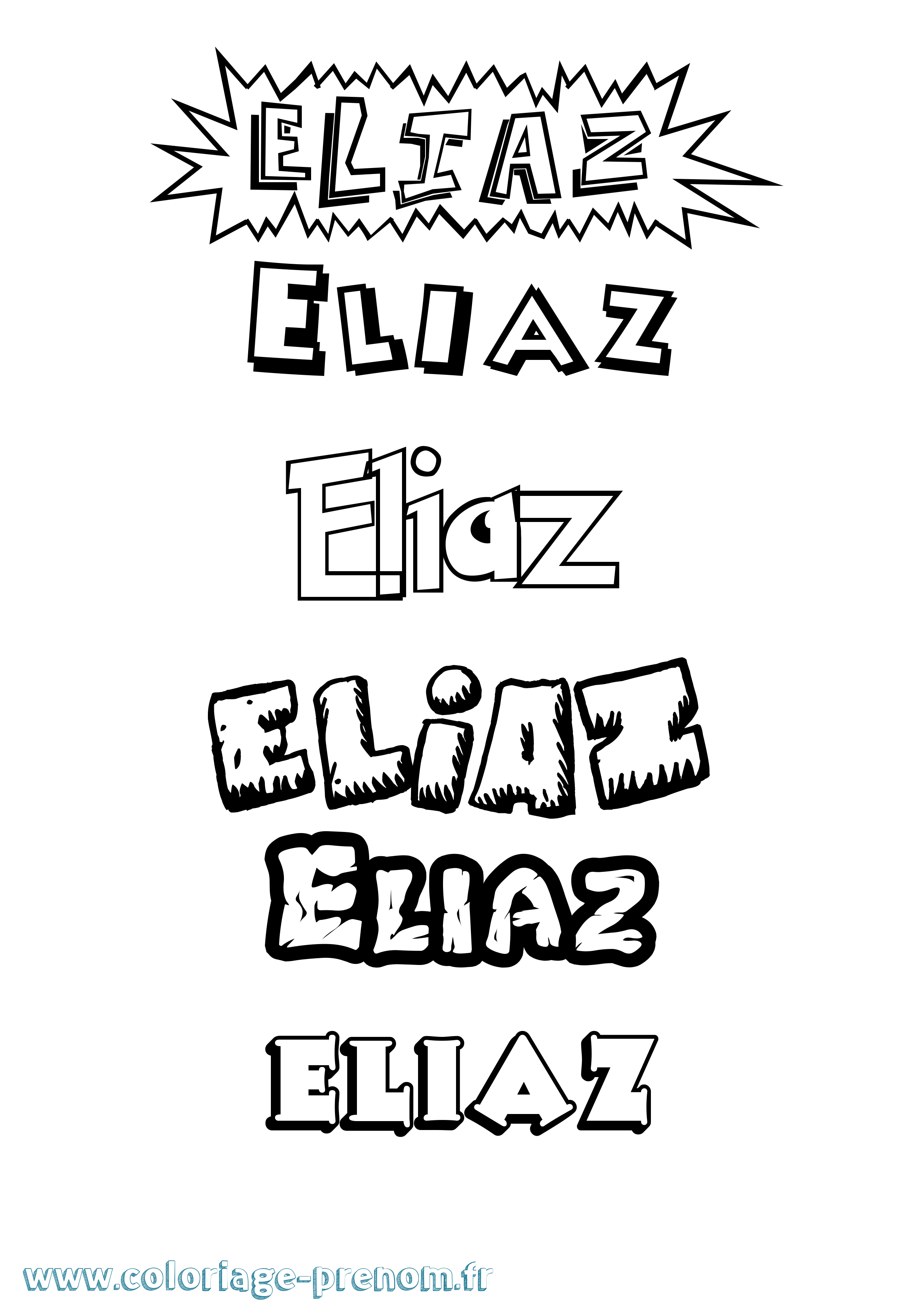 Coloriage Eliaz Dessin Animé Coloriage prénom Eliaz Dessin Animé